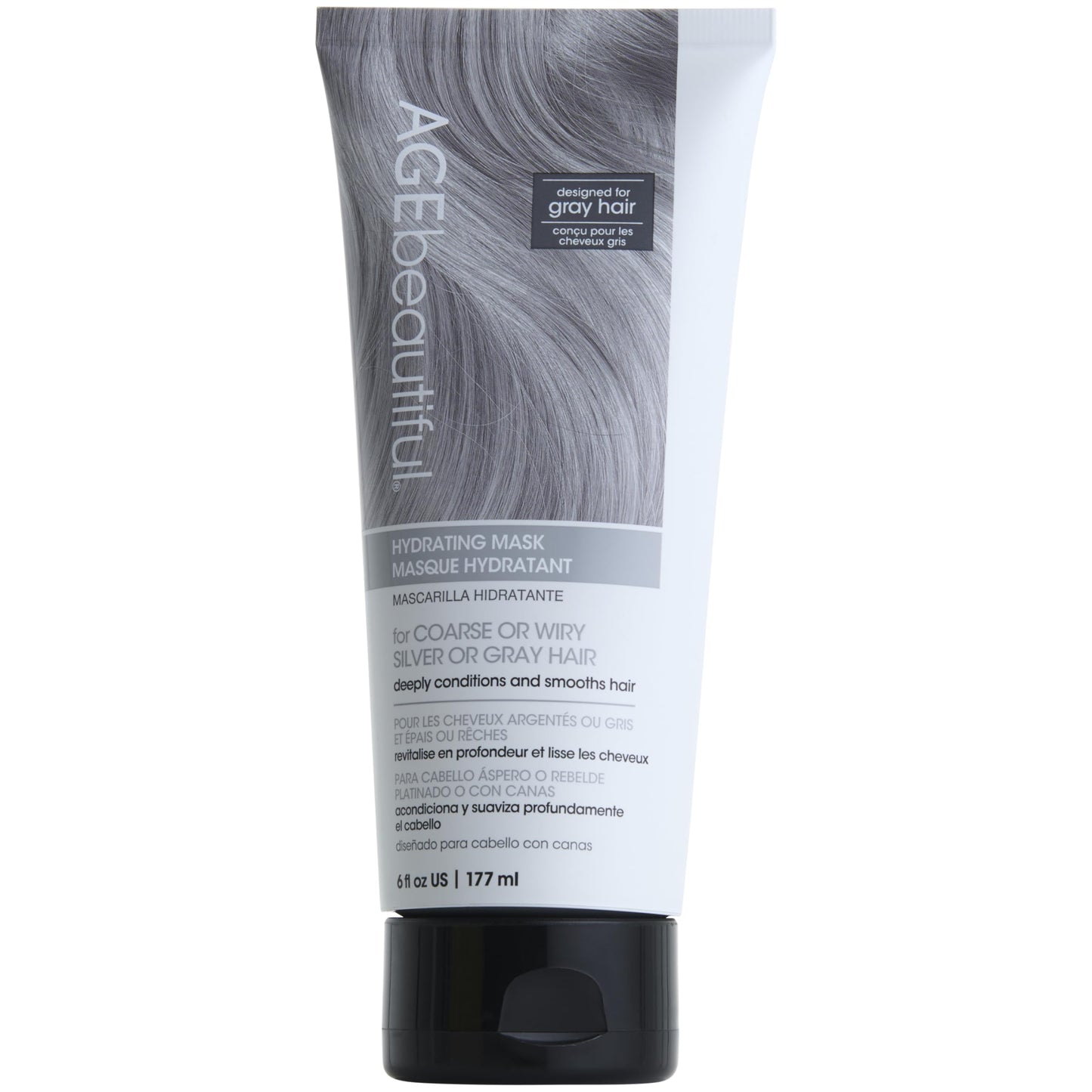 AGE beautiful Deep Conditioning Hair Mask for Coarse, Wiry Silver & Gray Hair, with Silk Amino Acids & Keratin, Deeply Conditions & Reduces Frizz for Smooth, Shiny Hair