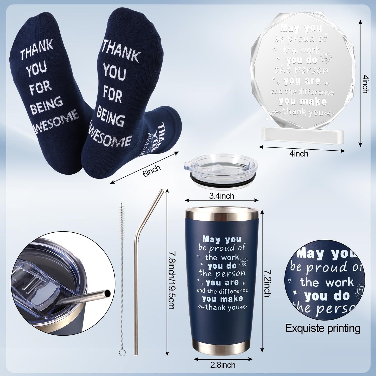 Kolewo4ever 9 Pieces Employee Appreciation Gifts for Men Housekeeping Week Appreciation Gifts Thank You Gift May you Be Proud Gift for Team Coworkers Farewell Male Friend