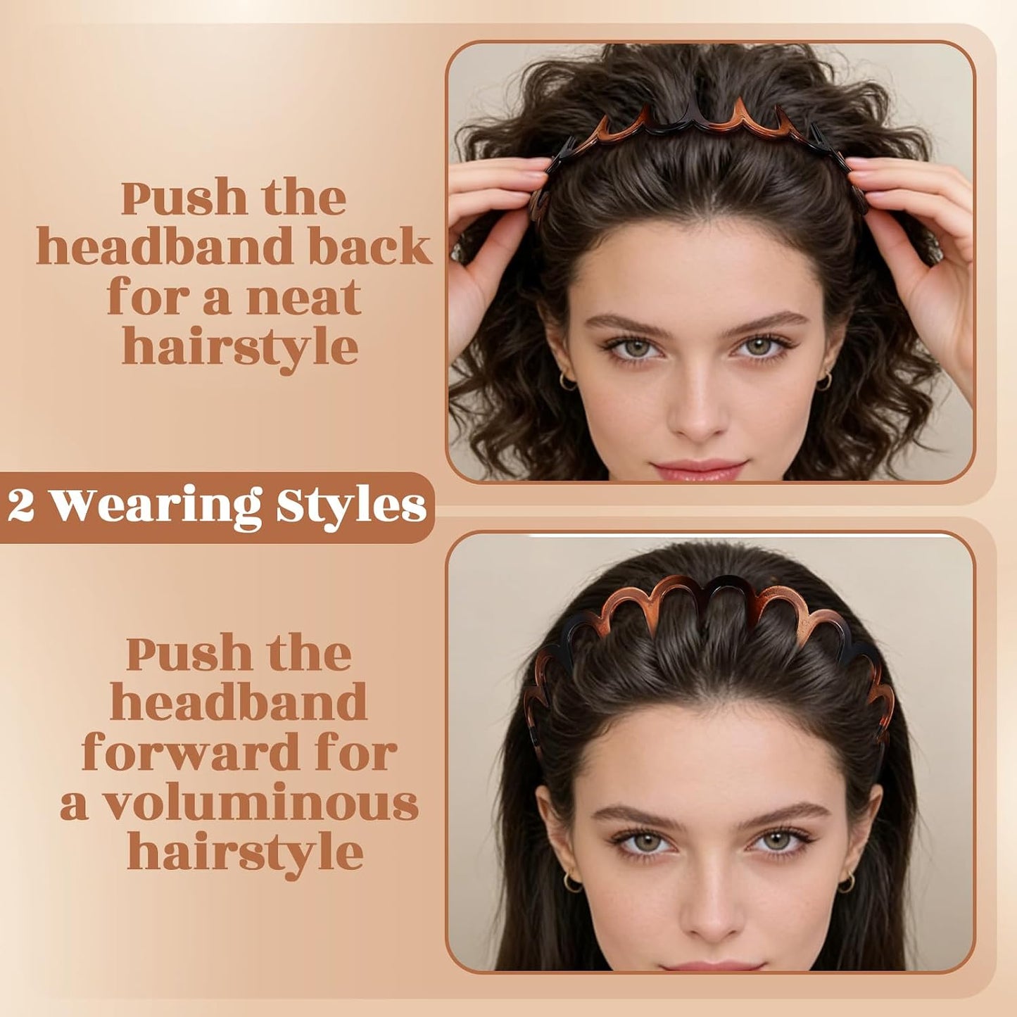 8-Piece Zig Zag Headbands - Trendy Non-Slip Wavy Hair Bands for Daily Styling | 90s Style, Unisex
