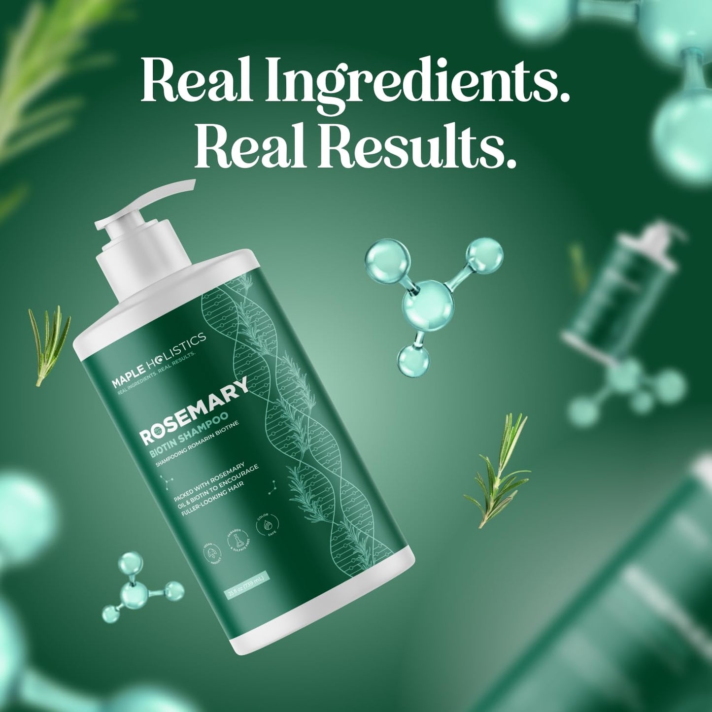 Volumizing Biotin and Rosemary Shampoo - Vegan Rosemary Biotin Shampoo for Thinning Hair for Women and Men with Nourishing B Vitamins & Tea Tree Oil - Paraben Silicone & Sulfate Free (25 Fl Oz)