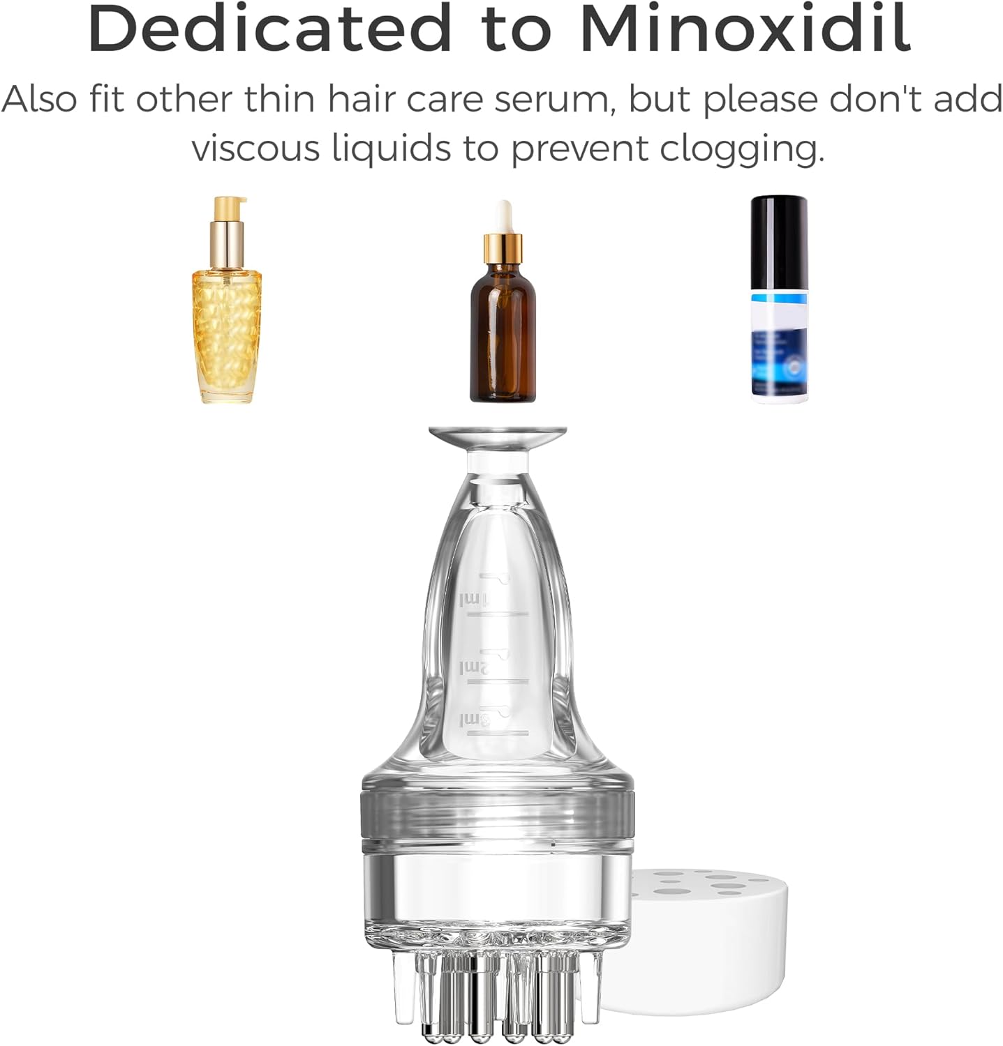 Minoxidil Applicator Tool - Quick & Mess-Free Hair Serum Application | Compact Brush & Comb for Scalp Use