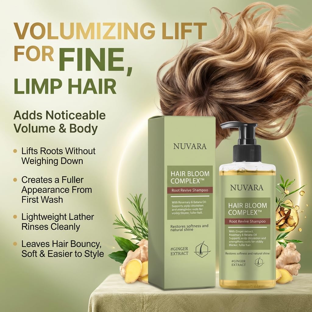 Nuvara Root Revival Shampoo - Ginger Anti-Hair Loss & Strengthening for Thinning Hair | 100ML/3.38OZ