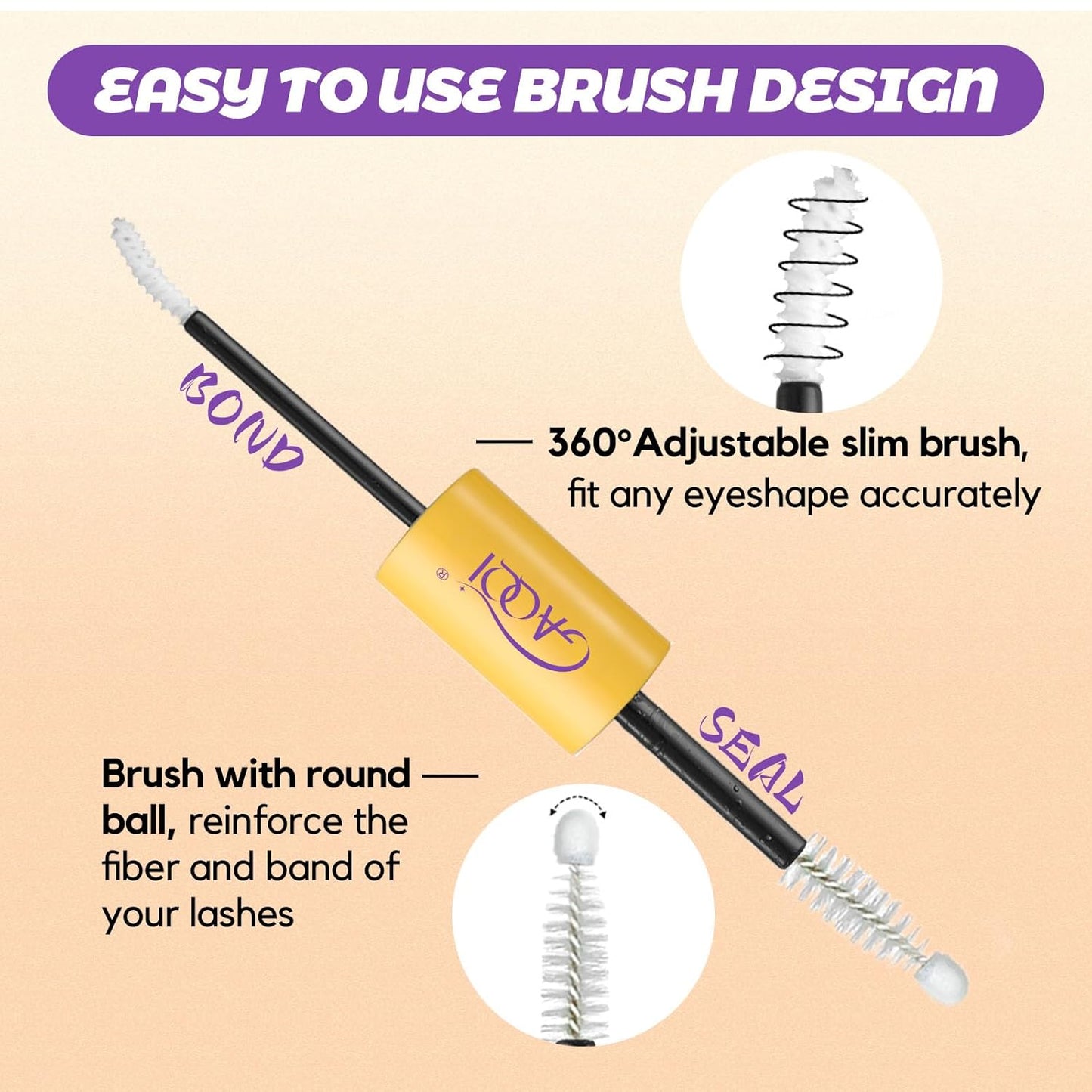 Lash Bond and Seal Waterproof - Strong Hold Eyelash Glue for DIY Extensions | 10ml, Gentle Formula, Lasts 72+ Hours