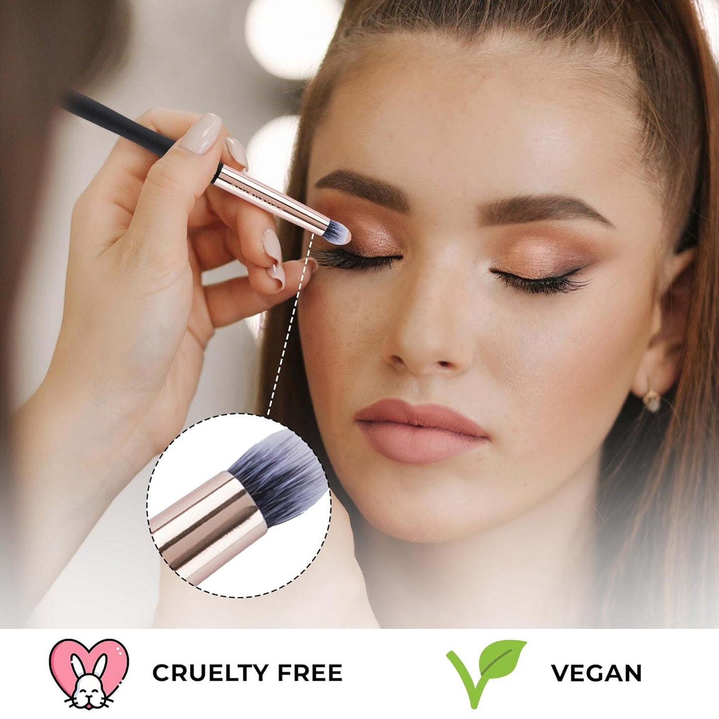 Profusion Cosmetics Small Firm Eyeshadow Brush - Professional Blending Tool for Pigments & Glitter | Dense Rounded Bristles