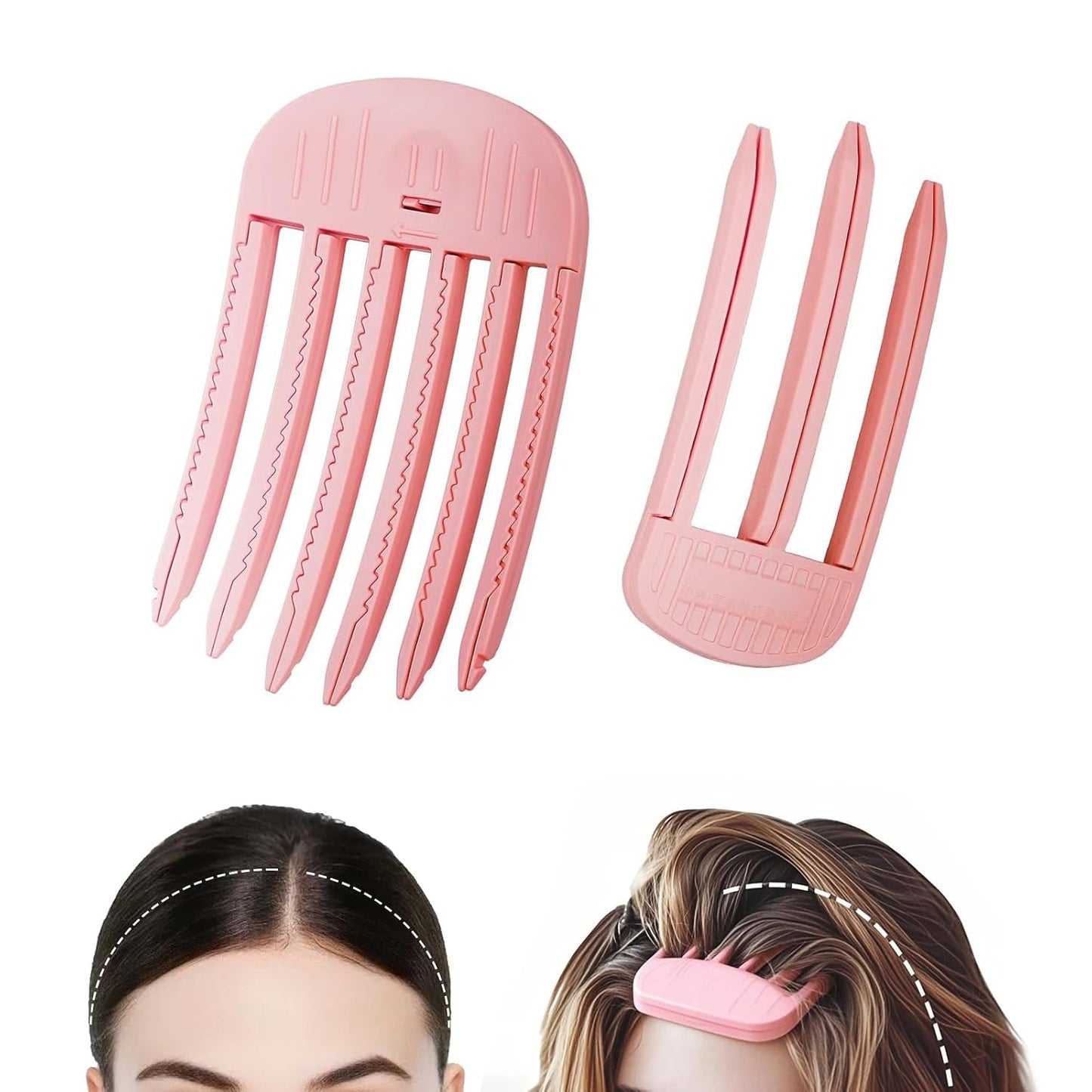 Volumizing Hair Clips for Women - No Crease Root Lifting Tool for Natural Puffy Styles | 2 Pcs, Pink