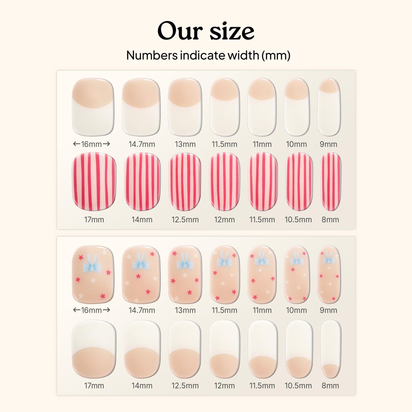 Heyhae Semi Cured Gel Nail Strips | No LED Lamp Needed | Beige, French | Easy Apply & Remove, Salon Quality | Includes 28 Strips, 2 Prep Pads, Nail File & Wooden Stick - Hey, Summer Vibes