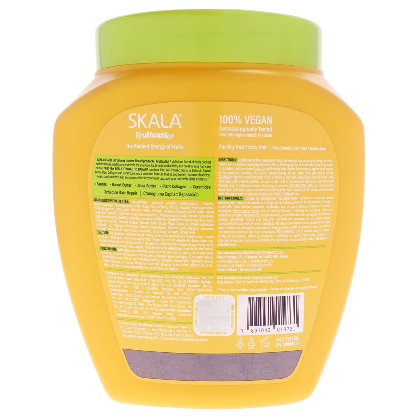 Skala Banana 2-in-1 Treatment Cream | Vegan Leave-In Conditioner for All Hair Types, Deep Hydration & Frizz Control - 1000g