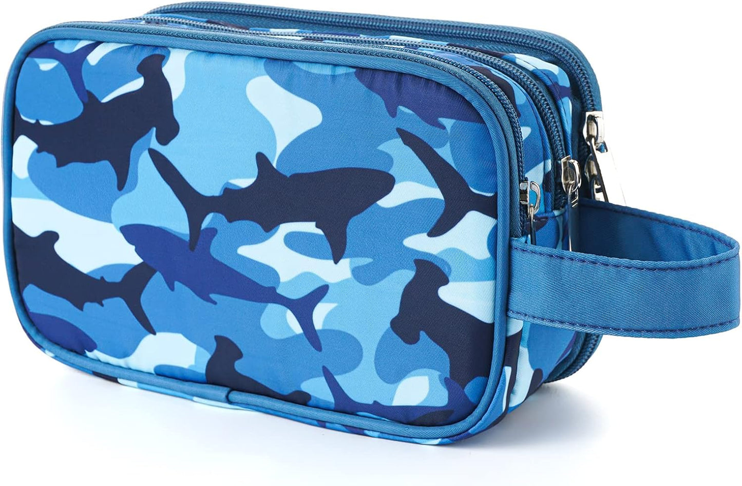 Kids Toiletry Bag - Waterproof Mermaid Scales Travel Cosmetic Bag for Girls | Hanging Wash Bag