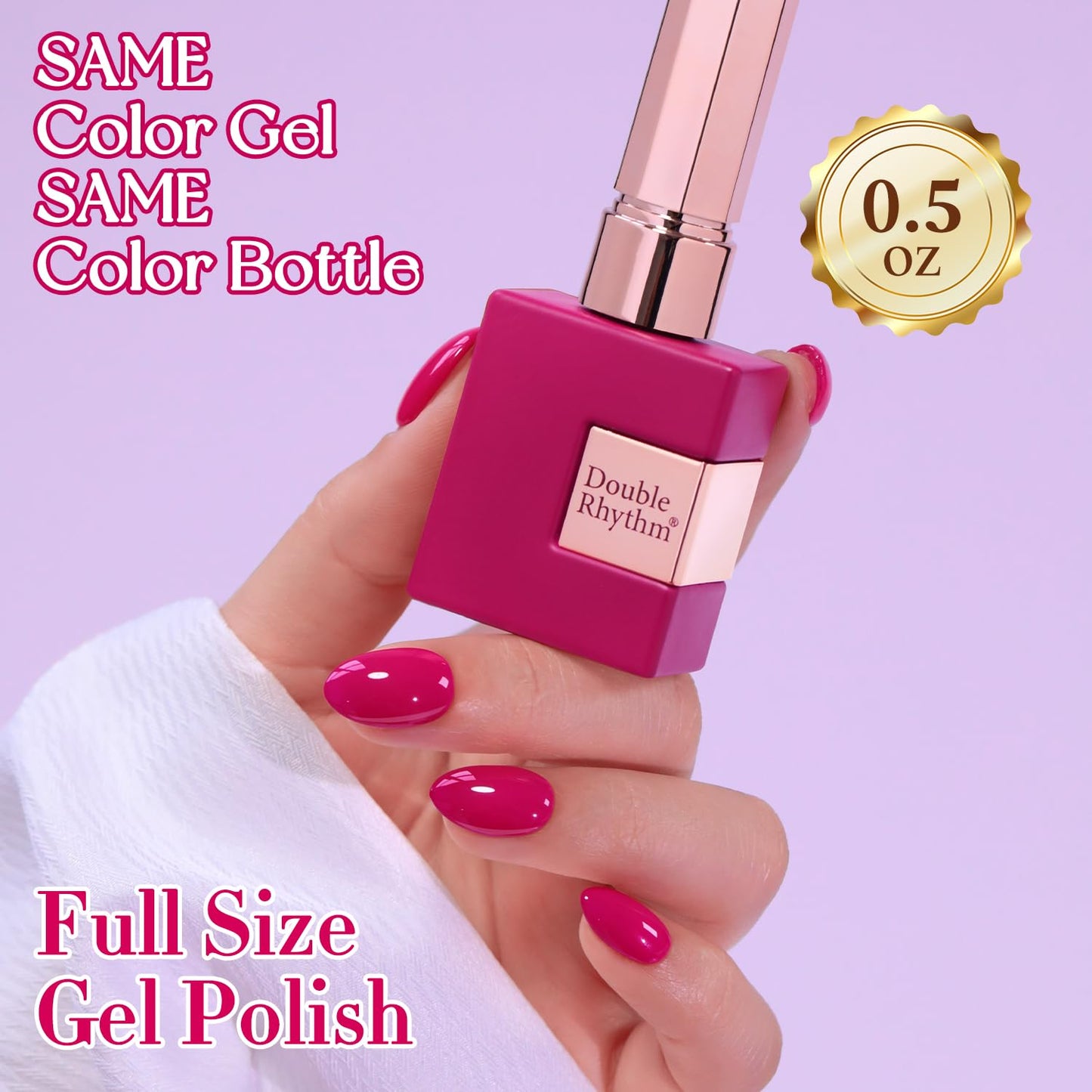 Gel Nail Polish - Translucent Light Milky Pastel for DIY Manicure | 0.5 Oz Rose Pink