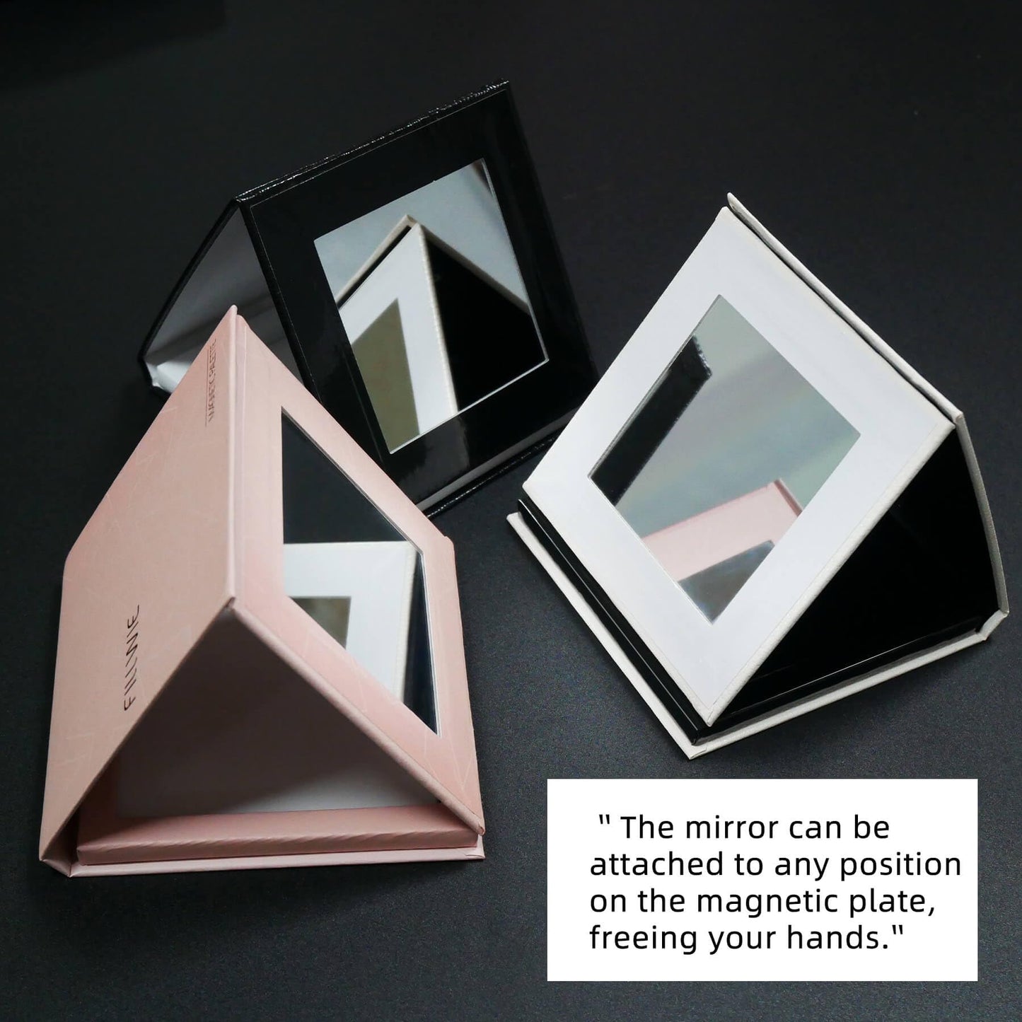 Fillwie Small Empty Magnetic Makeup Palette with Mirror, Spatula, 20 Metal Stickers, Suitable for Eyeshadow Lipstick Blush Powder Highlighter and Contour (Black, Small)