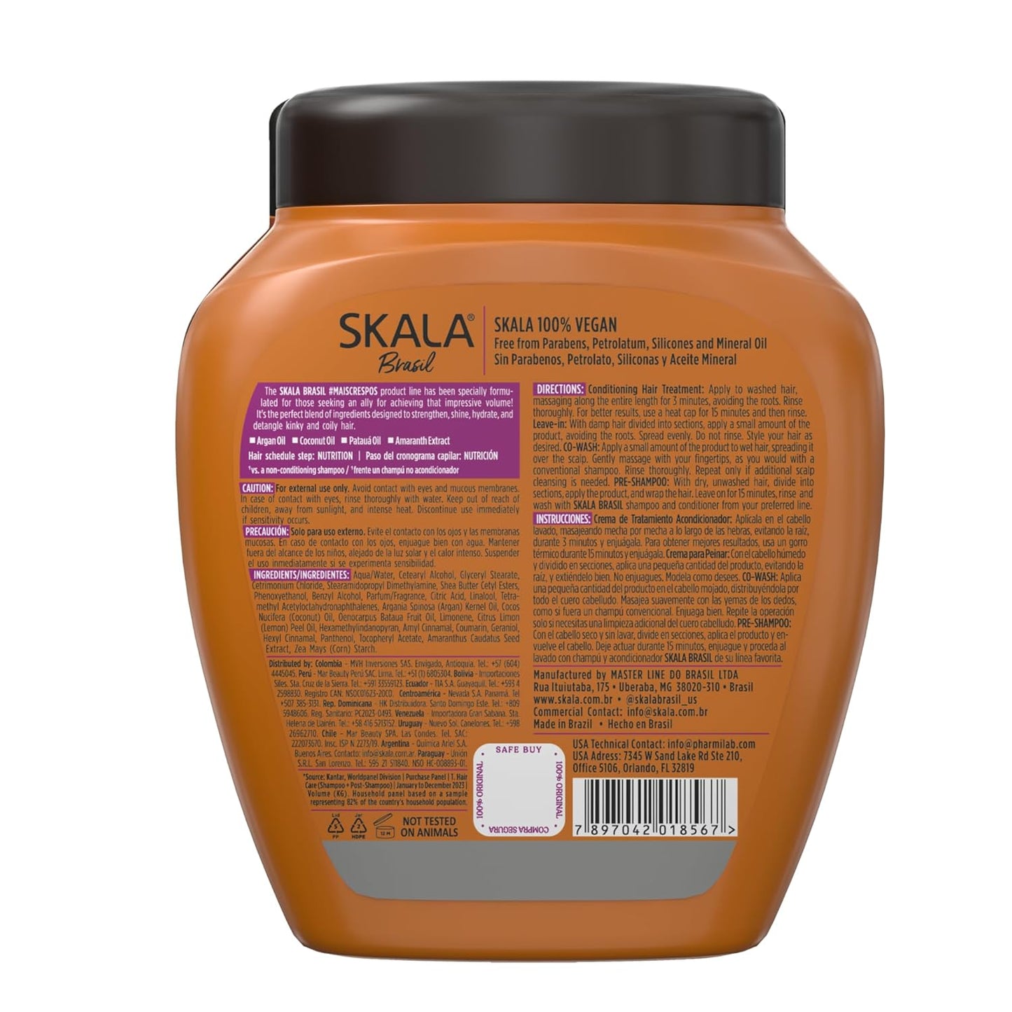 SKALA 2-in-1 Treatment Cream & Leave-In Conditioner - Strengthens, Detangles & Hydrates Coily/Kinky Hair | 35.2 oz