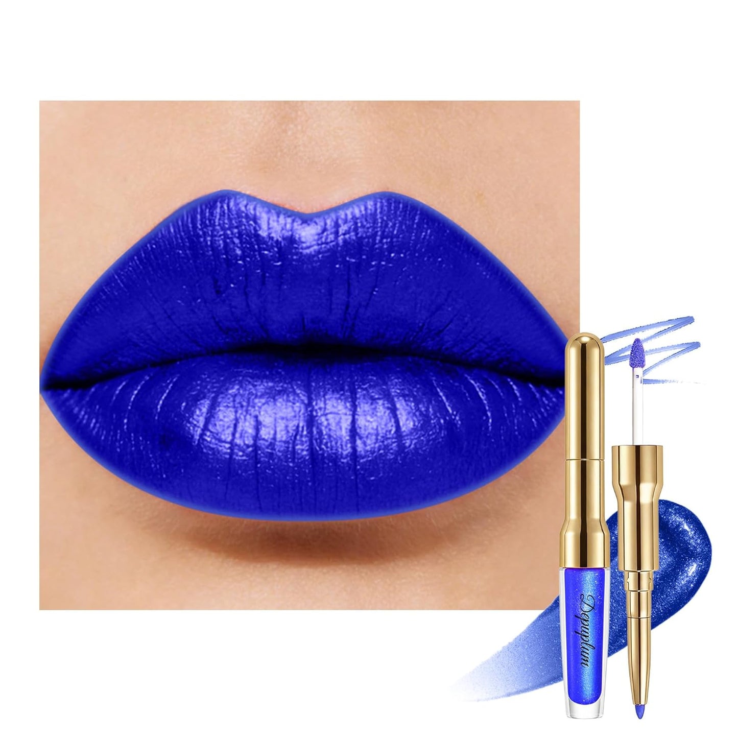 Pink Metallic Lipstick & Lip Liner Combo - Waterproof, Smudgeproof Shimmer Finish | Long Lasting Nude (GB24 Mauve Babe)