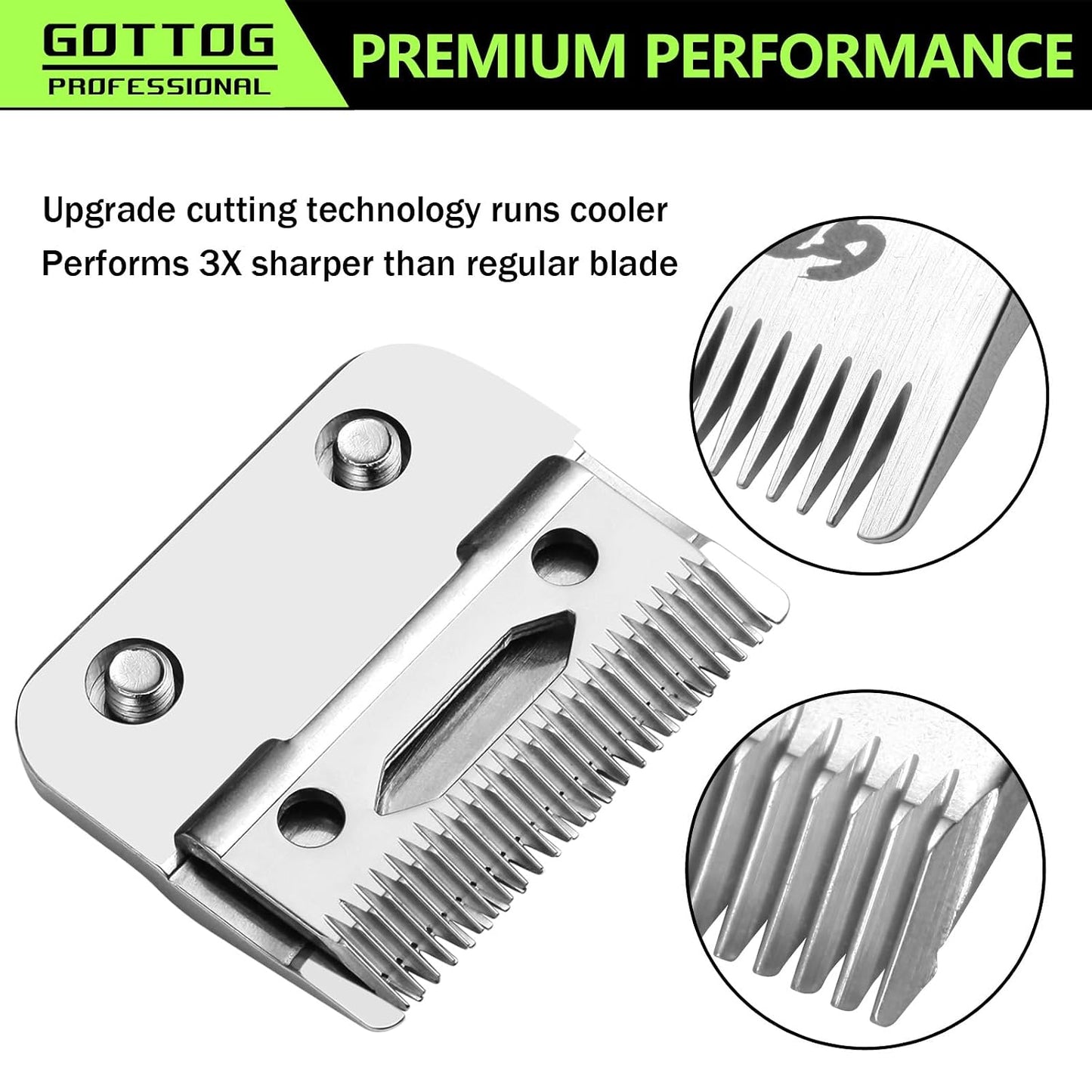Replacement Blades for BaBylissPRO FX870, FX890, FX825 Clippers - DLC Fade Blade, Silver