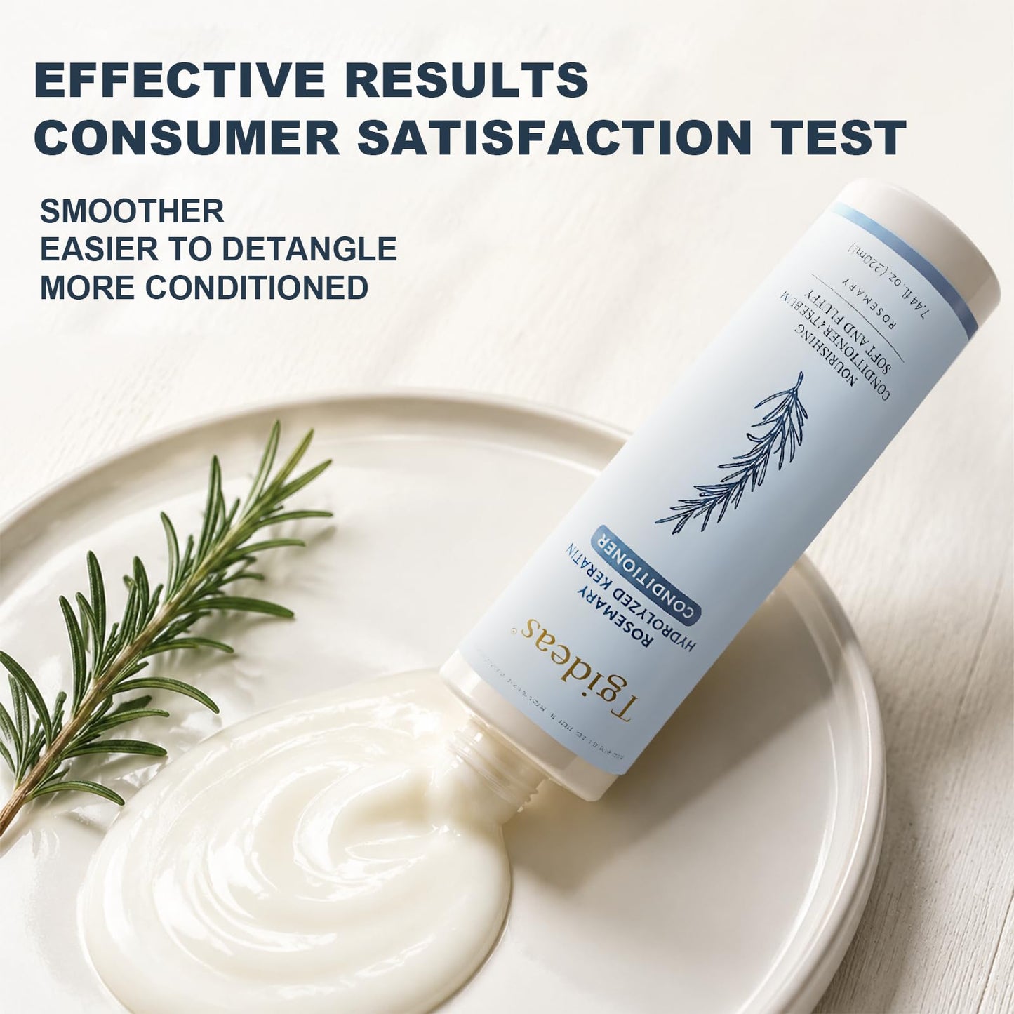 Tgideas Rosemary Hair Conditioner for Women and Men - Natural Hydrolyzed Keratin Infused Detangling & Hydrating Conditioner to Increase Manageability, 7.4 fl.oz
