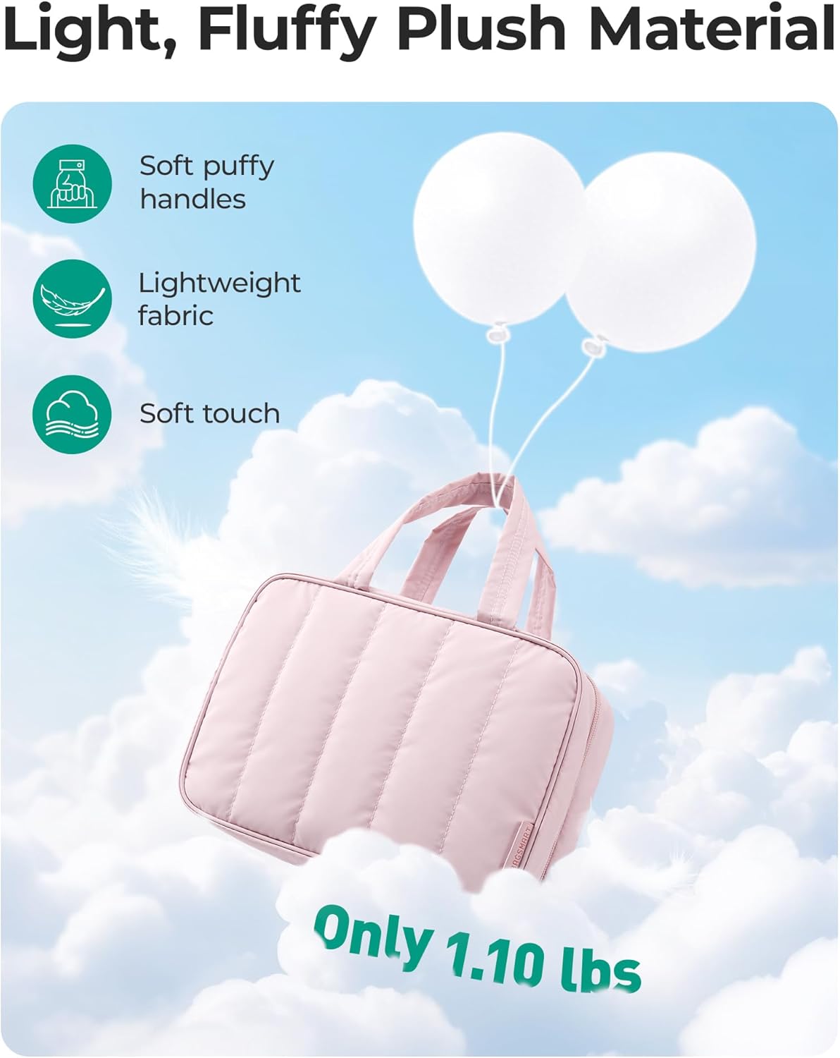 Travel Toiletry Bag for Women - Portable Hanging Makeup Organizer | Waterproof Cosmetic Bag in Pink