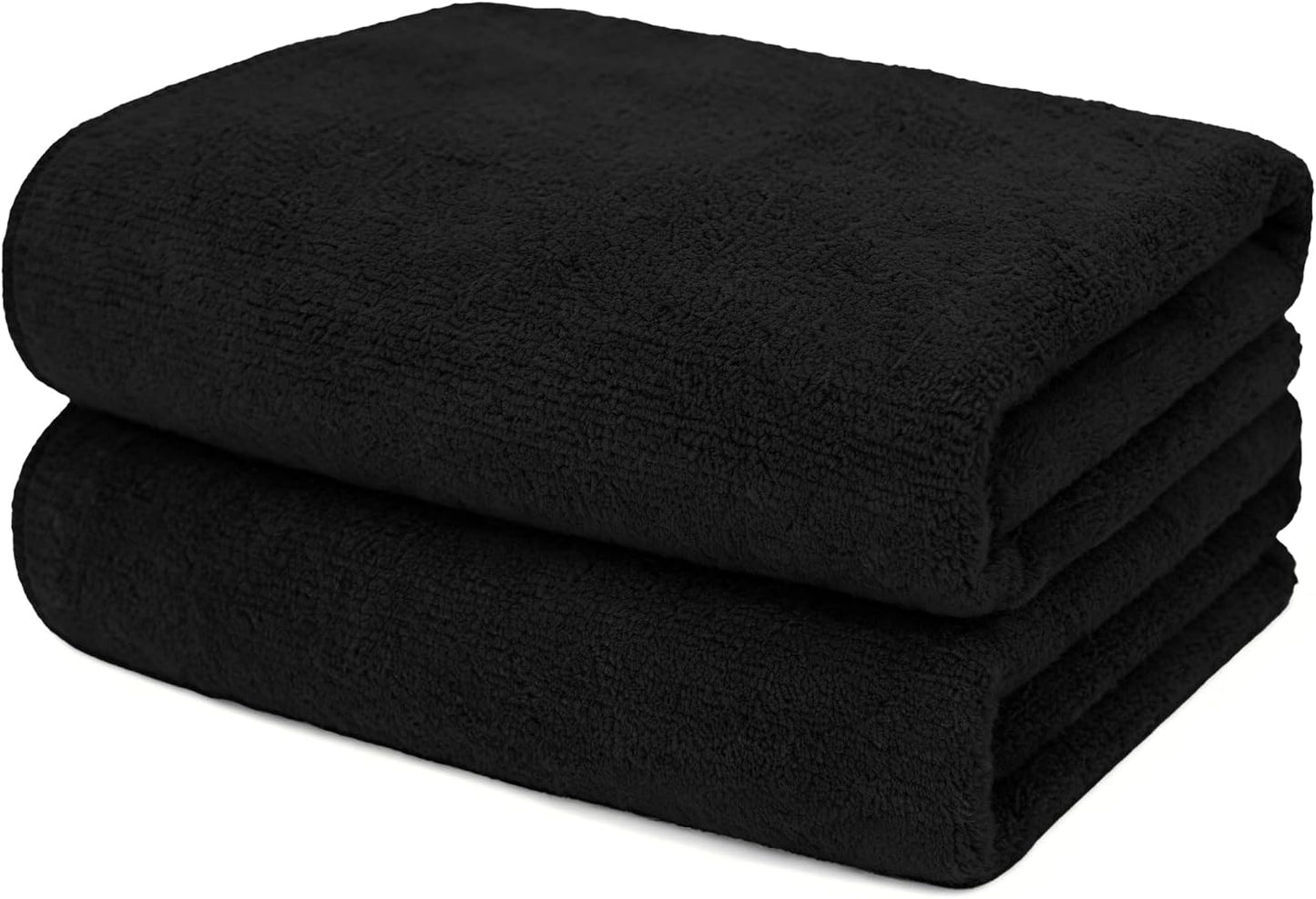 Premium Salon Towels - 24 Pack Highly Absorbent Quick-Drying Hand Towels | 16x27 Inch Black for Bathroom, Gym, Spa
