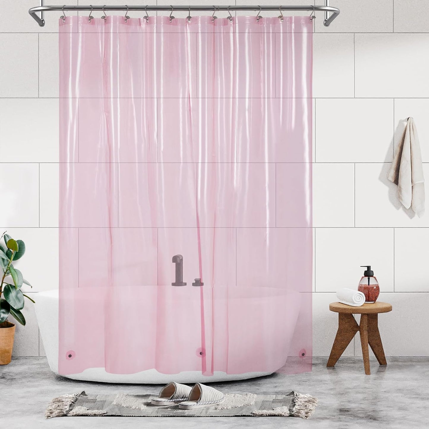 Clear Plastic Shower Liner - Premium Waterproof PEVA Curtain with Rustproof Grommets & 3 Magnets | Standard Size