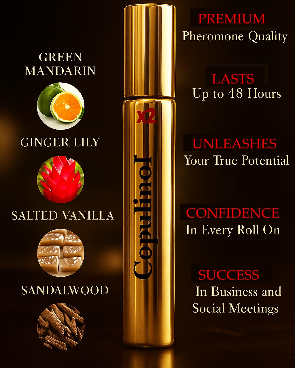 Pheromone Perfume for Women - Long-Lasting Copulinol Roll-On | 0.27 Fl Oz Concentrated Formula for Daily Wear
