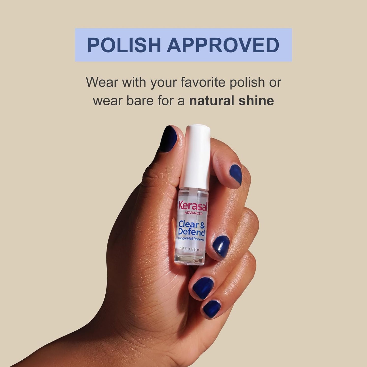 Kerasal Nail Renewal | Advanced Clear & Defend Polish-Compatible Repair with Urea & Spirulina - 0.13 Fl Oz