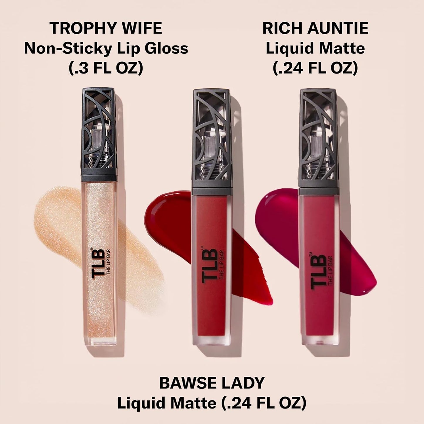 The Lip Bar Mini Lip Trio Gift Set - Nonstop Liquid Matte Lipstick & Gloss | Vegan, Travel Size