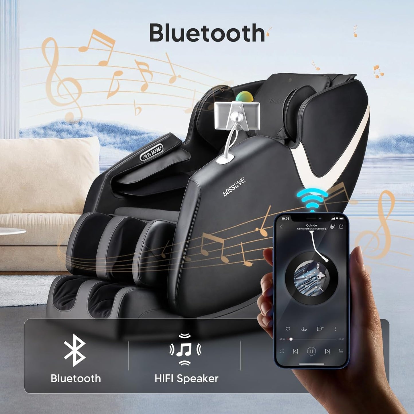 Full Body Shiatsu Massage Chair - AI Control, Zero Gravity, Heated | Bluetooth Speaker, Foot Roller, Relaxing Recliner