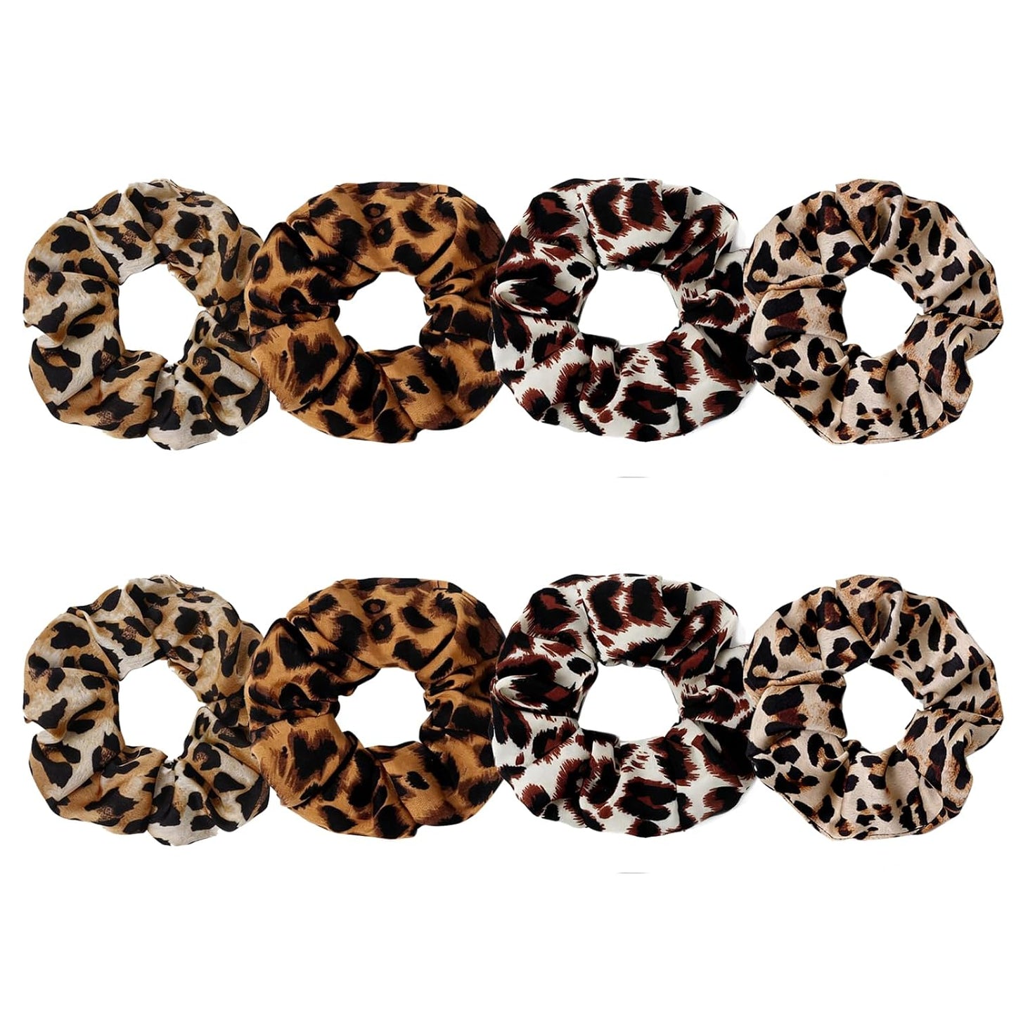 Satin Scrunchies for Women - 8PCS Black Silk Hair Ties | No-Crease, Frizz-Free Gentle Elastic Bands for All Hair Types