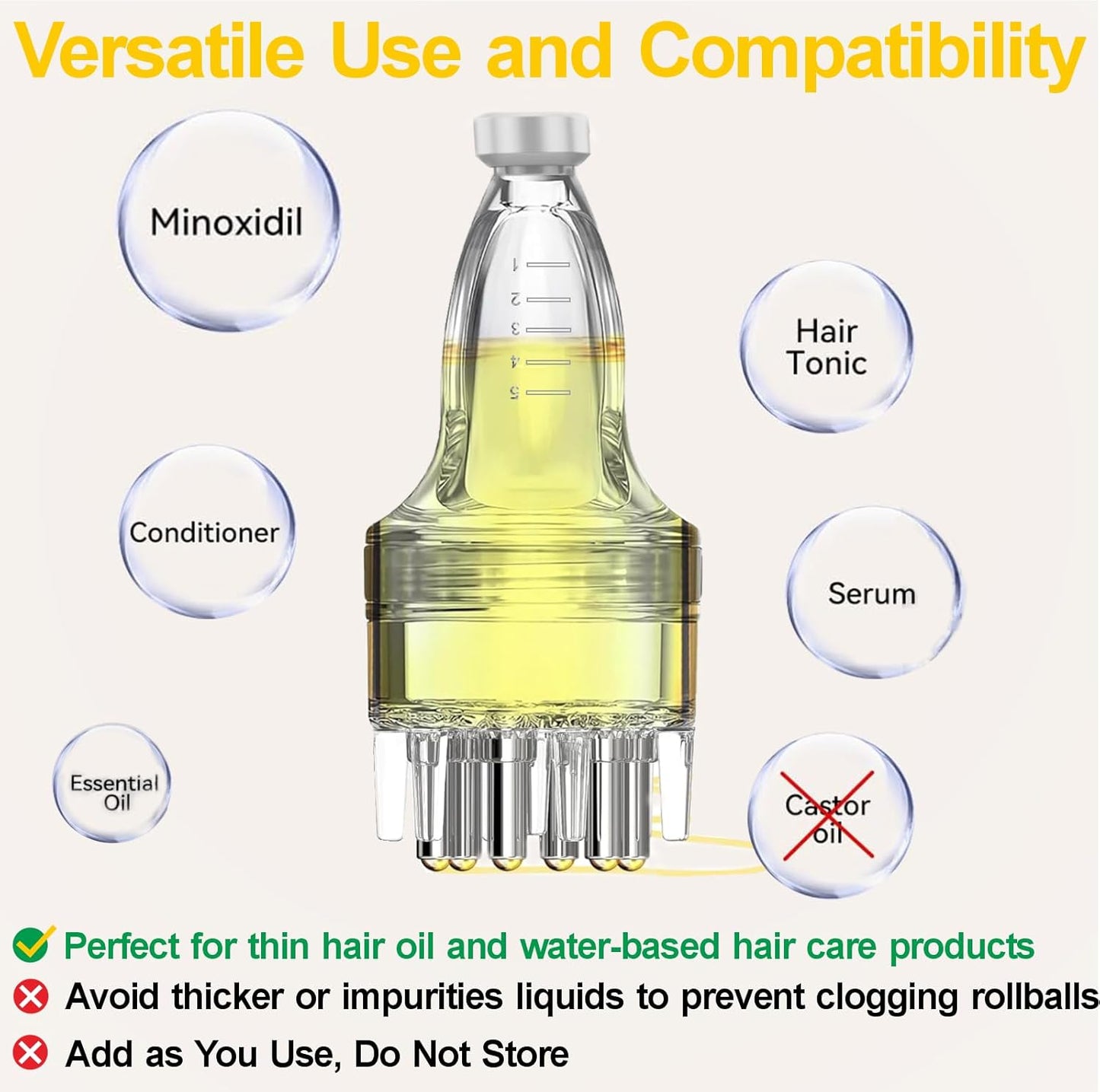 Minoxidil Applicator - Mess-Free Scalp Tool for Hair Growth - Compact Oil Dispenser | Easy Application