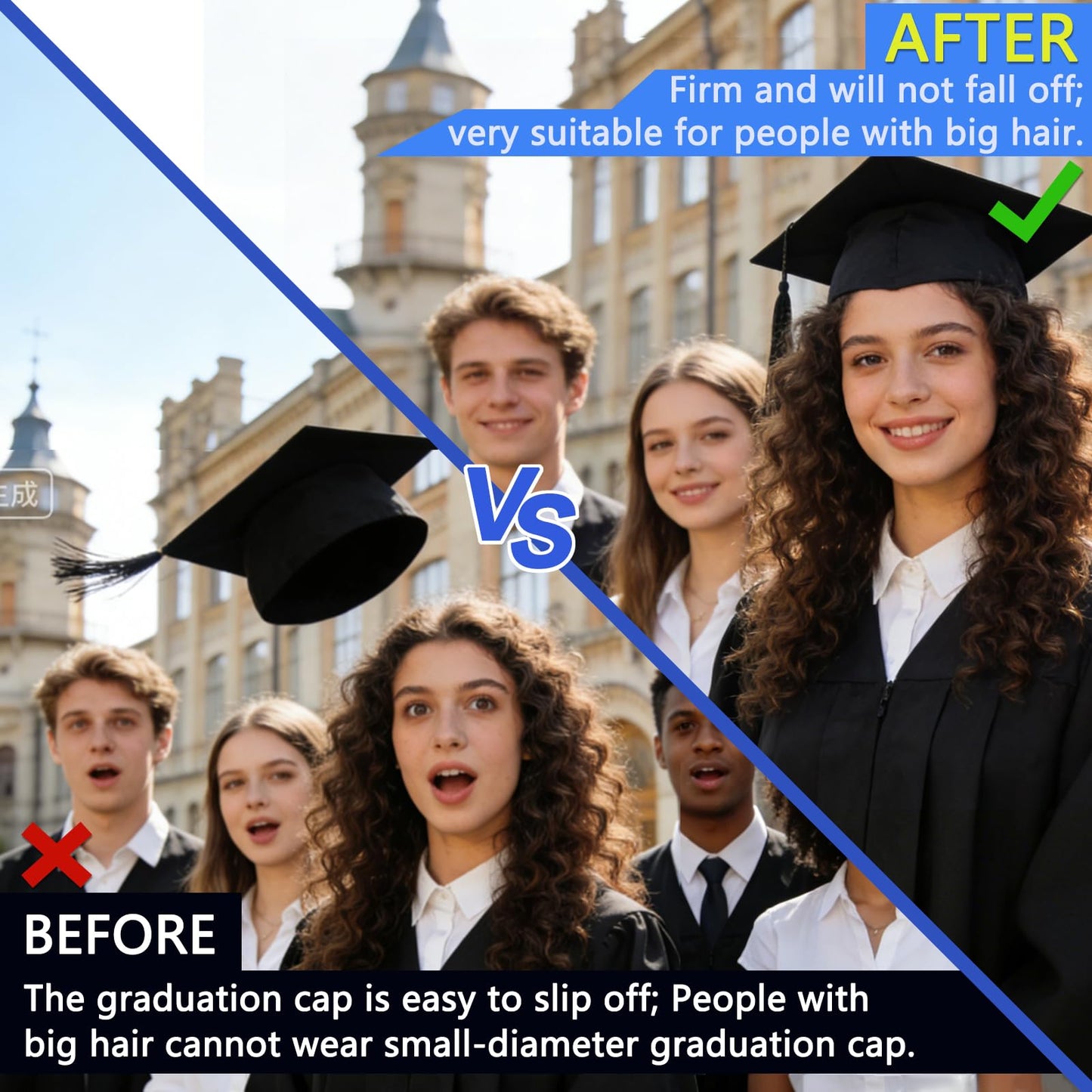 Suyeah Graduation Cap Headband, Secures Your Grad Cap Upgrade Insert Hairstyle Hat Accessories Hairband, Grad Hat Hairband Insert, 2026 Graduation Gifts