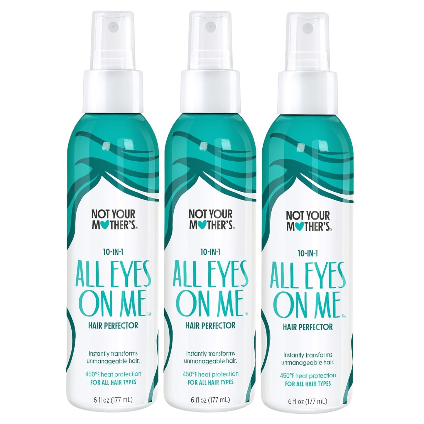 Not Your Mother's All Eyes On Me 10-In-1 Hair Perfector - Moisturizing Detangler & Heat Protectant Spray | 6 fl oz (3-Pack)