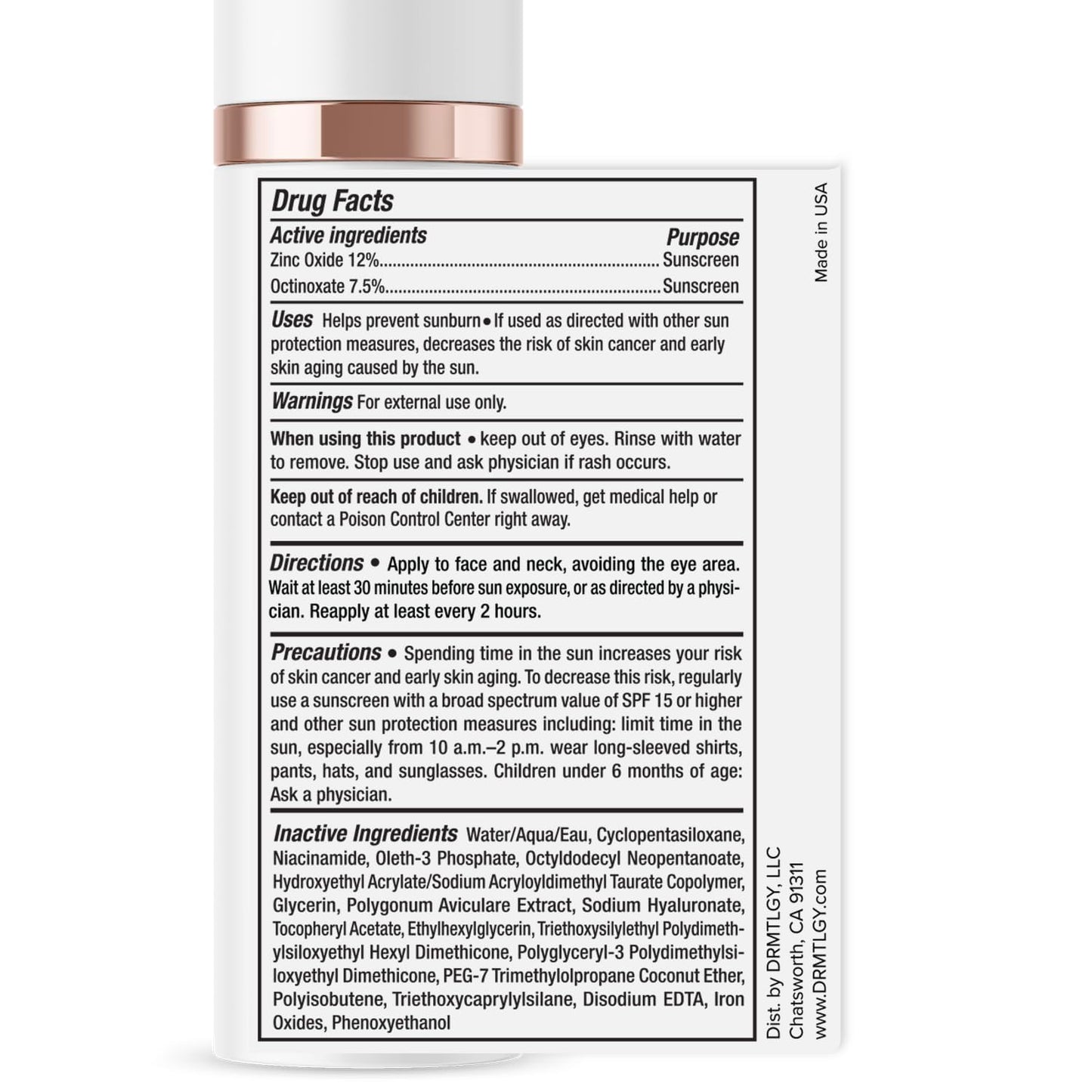 DRMTLGY Universal Tinted Moisturizer SPF 46 - Hydrating Sunscreen with Niacinamide & Hyaluronic Acid | 1.7 oz