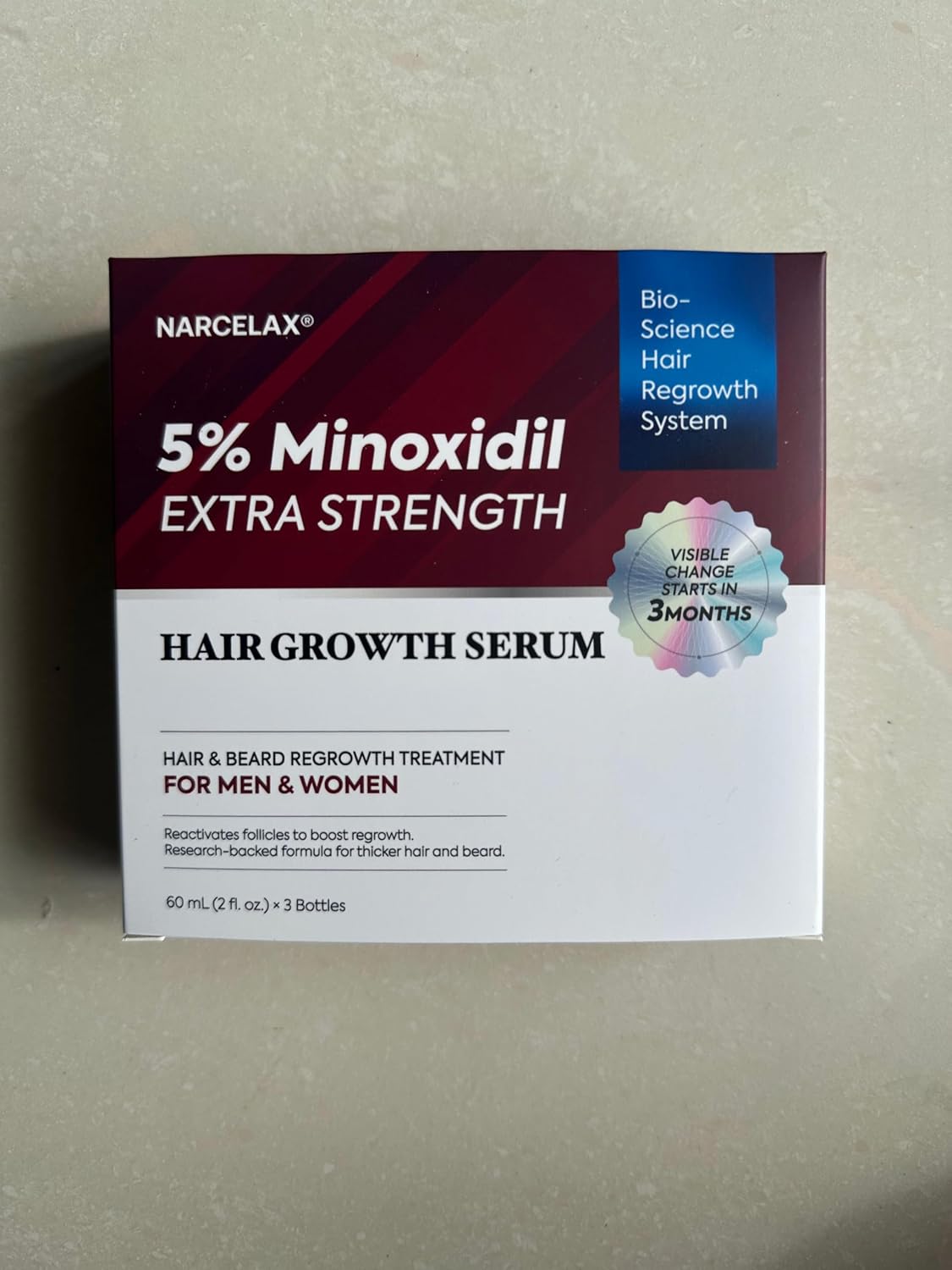 Minoxidil Hair Growth Kit for Men & Women - Extra Strength Serum with Biotin for Thinning Hair | 60ml (2 Fl Oz, Pack of 2)