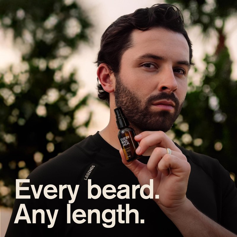 Every Man Jack Men's Beard Oil - Sea Salt Fragrance - Deeply Moisturizes and Softens Your Beard and Adds a Natural Shine - Naturally Derived with Shea Butter and Argan Oil - 1 fl oz