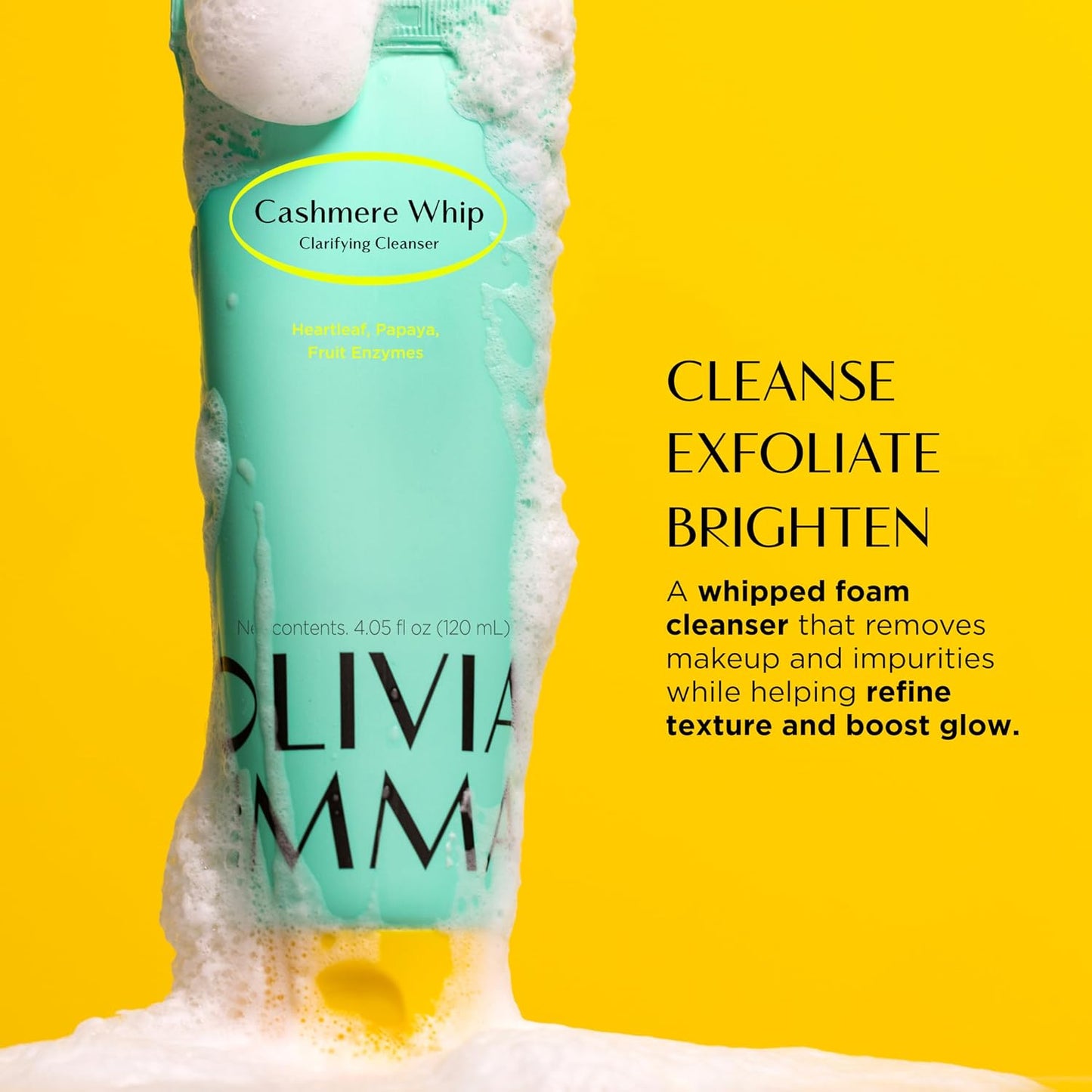 Cashmere Whip Clarifying Cleanser - Korean Deep Cleansing Foam for Pore Care | Gentle Facial Cleanser with Heartleaf, 120ml