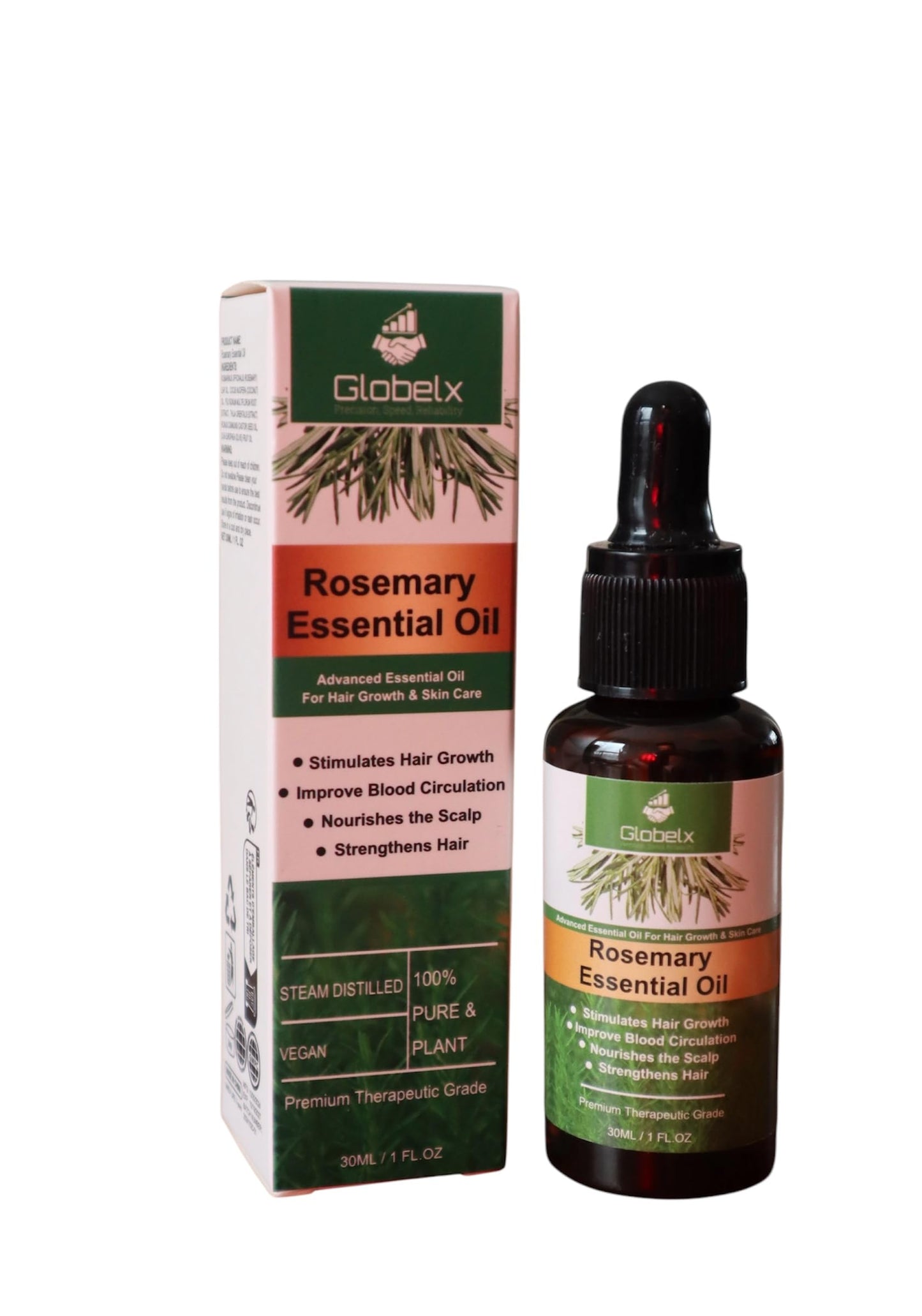 Rosemary Scalp & Hair Oil with Castor & Coconut Oil – Lightweight Nourishing & Strengthening Hair Care for Dry, Damaged & Thinning Looking Hair – Non-Greasy Essential Oil Blend for Women & Men, 30ml