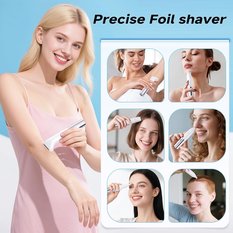 Bikini Trimmer for Women - 6-in-1 Cordless Electric Razor, IPX7 Waterproof Hair Remover for Face, Body & Sensitive Areas