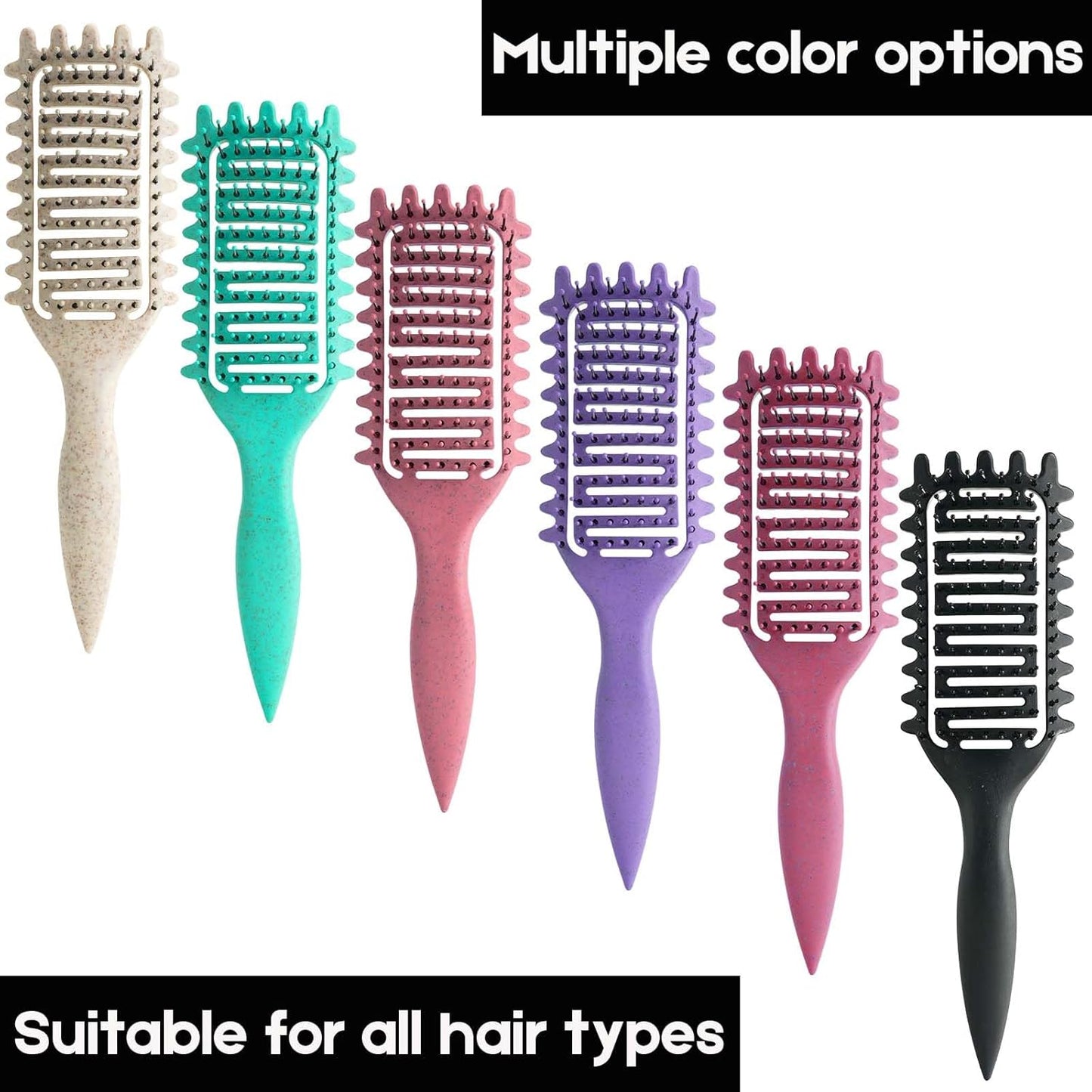 Curl Defining Brush - Vented Detangling Hair Brush for Curly Hair | Lightweight & Curved Design (Pink)
