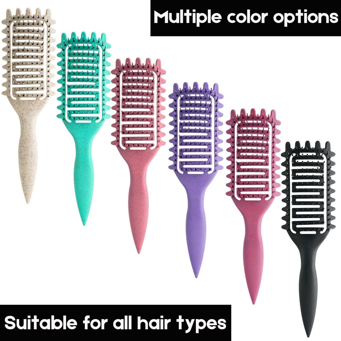 Curl Defining Brush for Curly Hair, Vented Detangling Hair Brush for Wet and Dry Styling, Curved Brush for Shaping and Smoothing Curl Clumps, Lightweight Hair Brush （Beige）