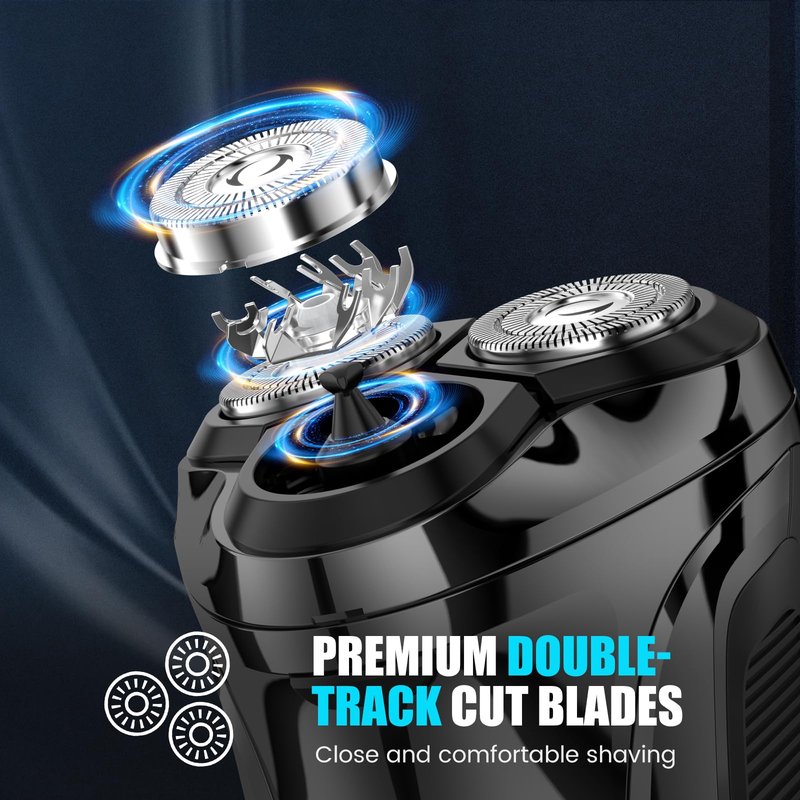 Brightup Electric Razor for Men, Electric Shavers for Men Face with Pop-up Trimmer, Waterproof Cordless USB-C Rechargeable, Wet Dry Portable Shaver with LCD Display/Travel Case, Gift for Him
