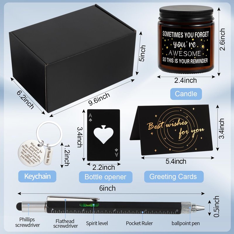 Kolewo4ever 9 Pieces Employee Appreciation Gifts for Men Christmas Gifts Thank You Gift May you Be Proud Gift for Team Coworkers Farewell Male Friend (Brown)