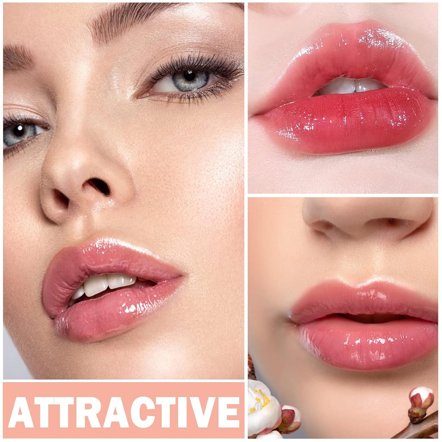 Light Lip Gloss Set - 6PCS Nude Pink Lip Gloss Kit | Moisturizing & Plumping Formula for Women & Girls