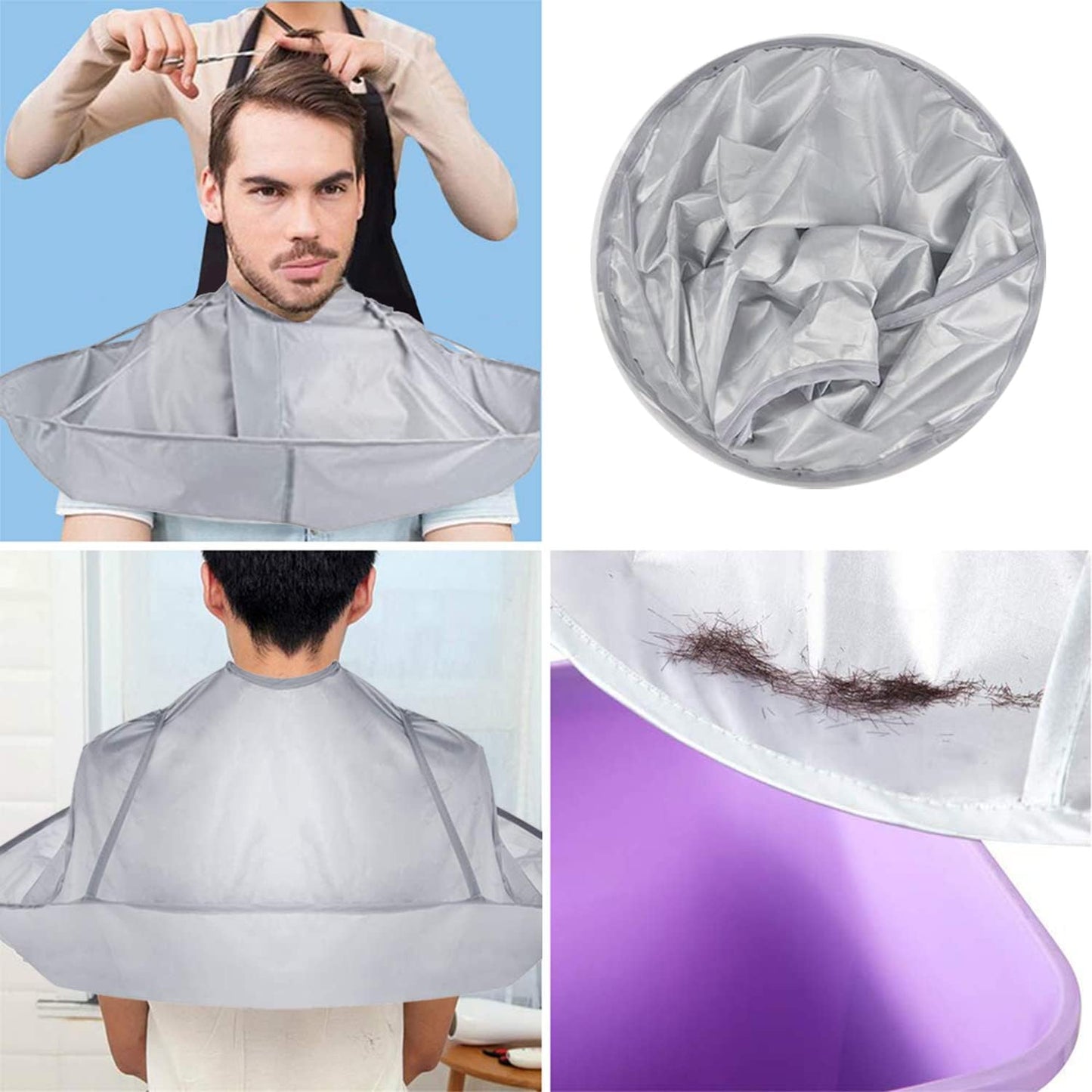 MAFENT Hair Cutting Cape - Barber & Salon Cape with Hair Catcher