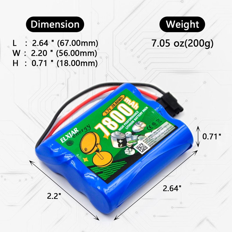 elxjarenergy (2-Pack) 3.7V 7800mAh Battery Compatible with ST3007 ST3011 SH02 Sensor Makeup Mirror 1S3P Li-ion Pack with Protection Circuit (ST3007/ST3011)
