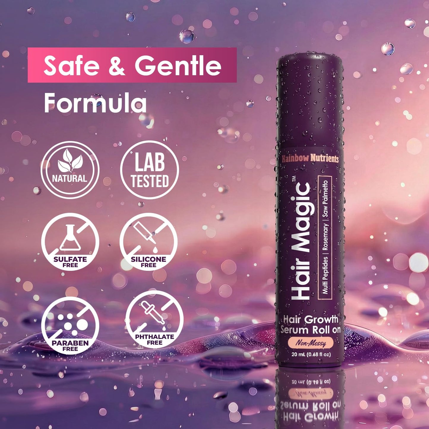 Hair Magic™ Hair Growth Serum - Multi-Peptide & Rosemary Oil Treatment for Hair, Beard, Eyebrows | Unisex Scalp Solution