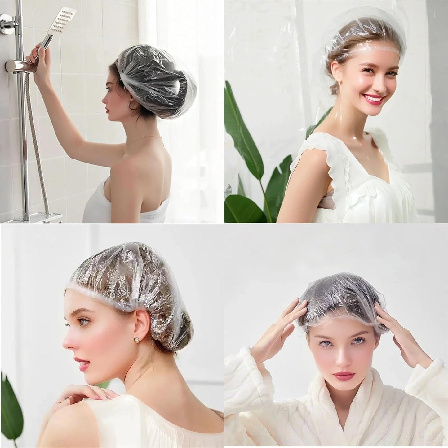 Disposable Shower Caps - Large Thick Waterproof Hair Caps for Men & Women | 100PCS Reusable Travel Essentials