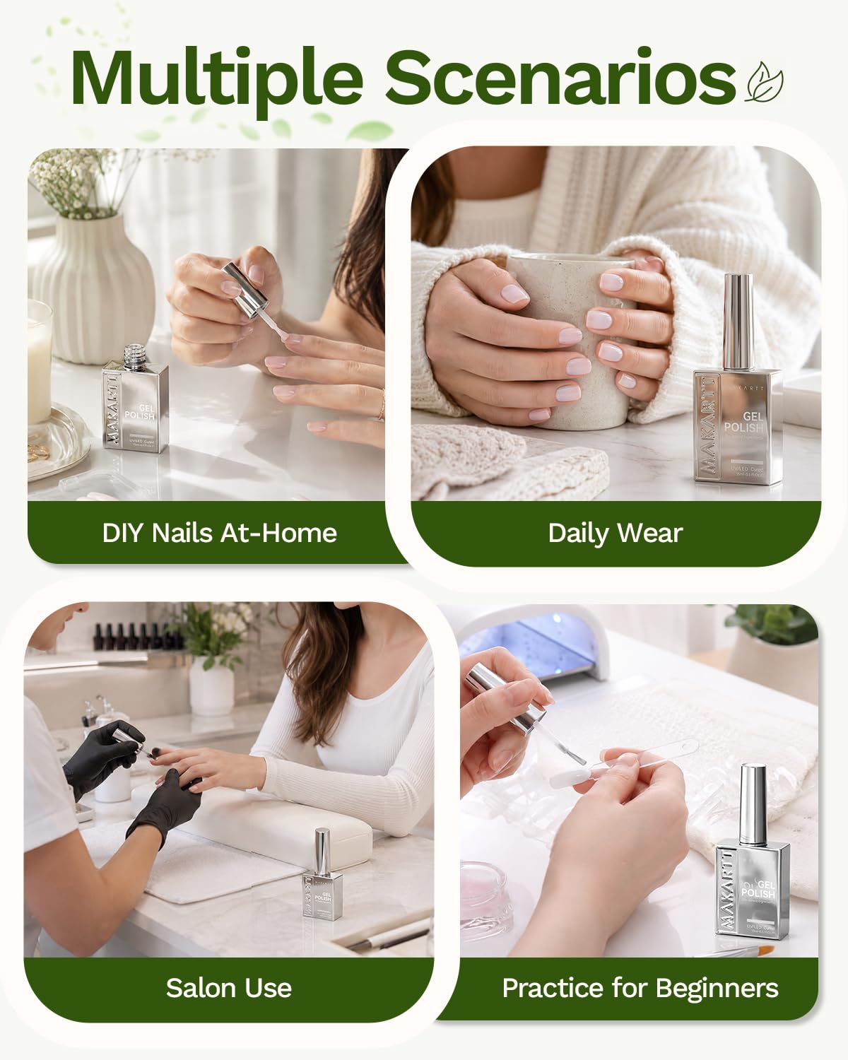 Makartt Milky White Gel Nail Polish: 15ML Hema-Free, Jelly White