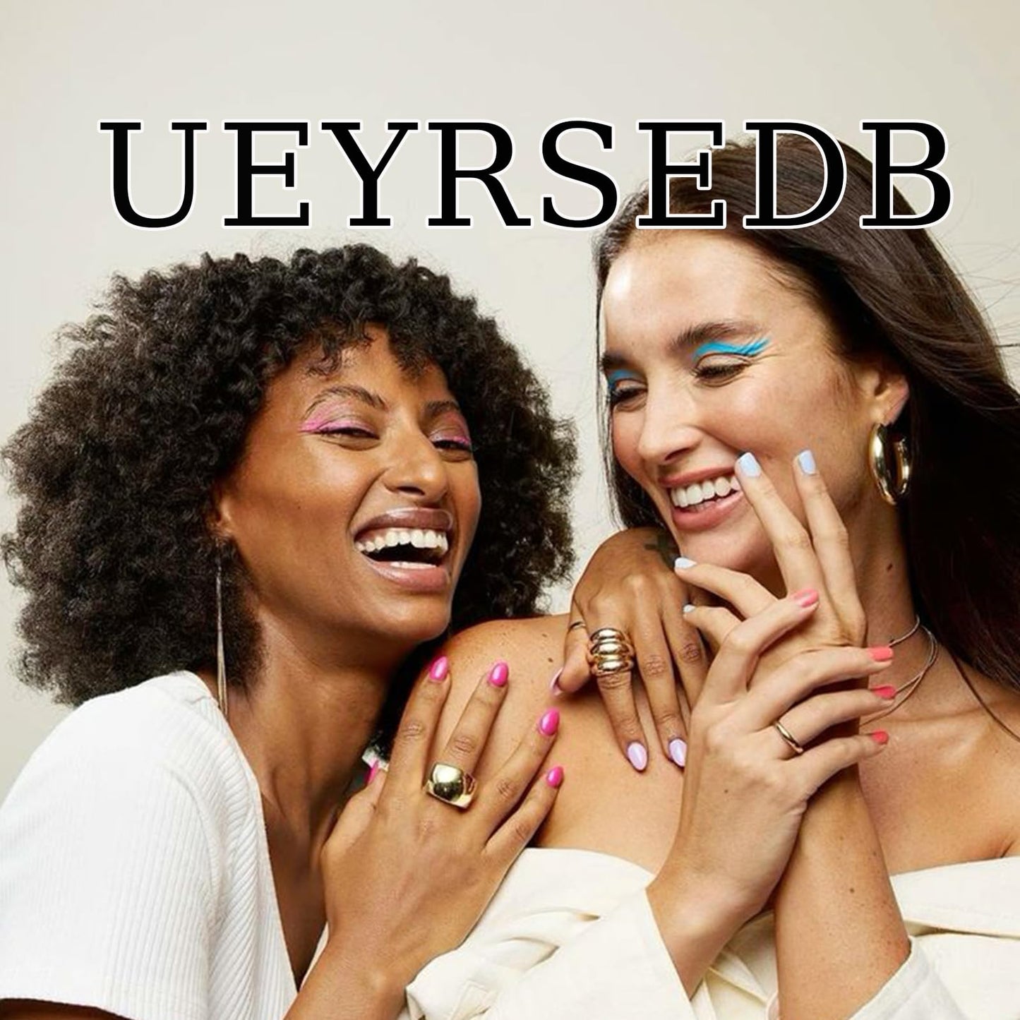UEYRSEDB Flower Press on Nails Medium Almond Summer Beach Fake Nails with Flower Starfish Design 3D Pearl Charms Glue on False Nail Summer Ocean Dolphin Artificial Stick on Nail for Women 24Pcs
