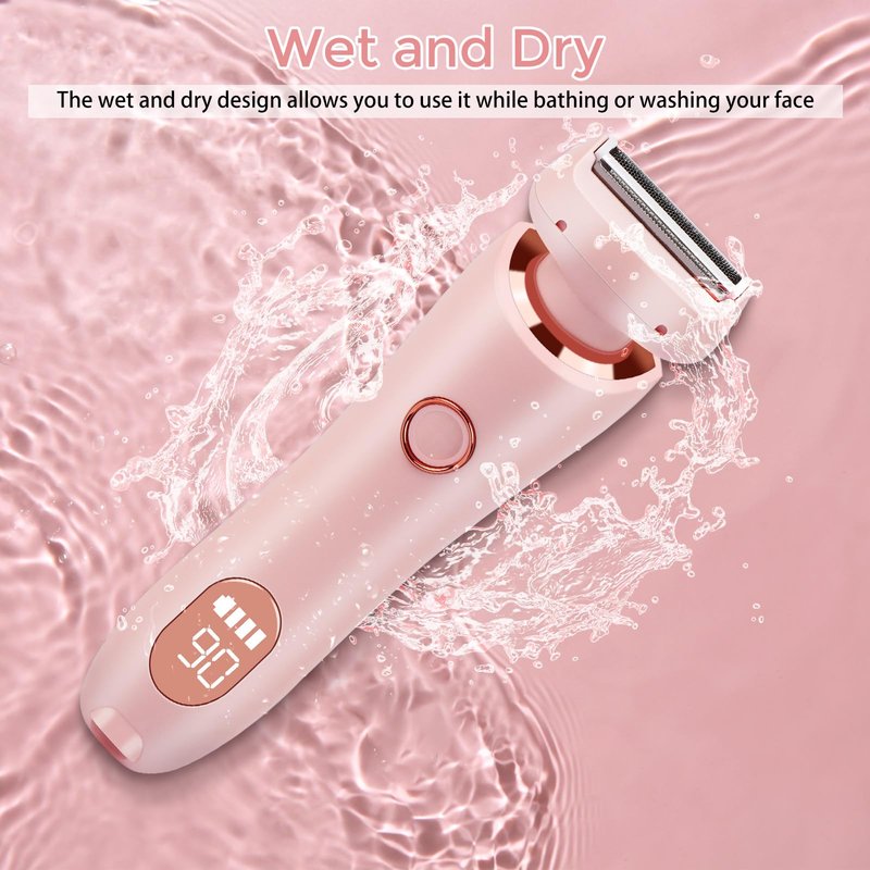 Wslfokida Electric Shaver for Women, 2-in-1 Painless Foil Razor with 3D Floating Heads, Wet & Dry Waterproof Shaving for Bikini, Legs & Underarms, USB Rechargeable & Travel Friendly