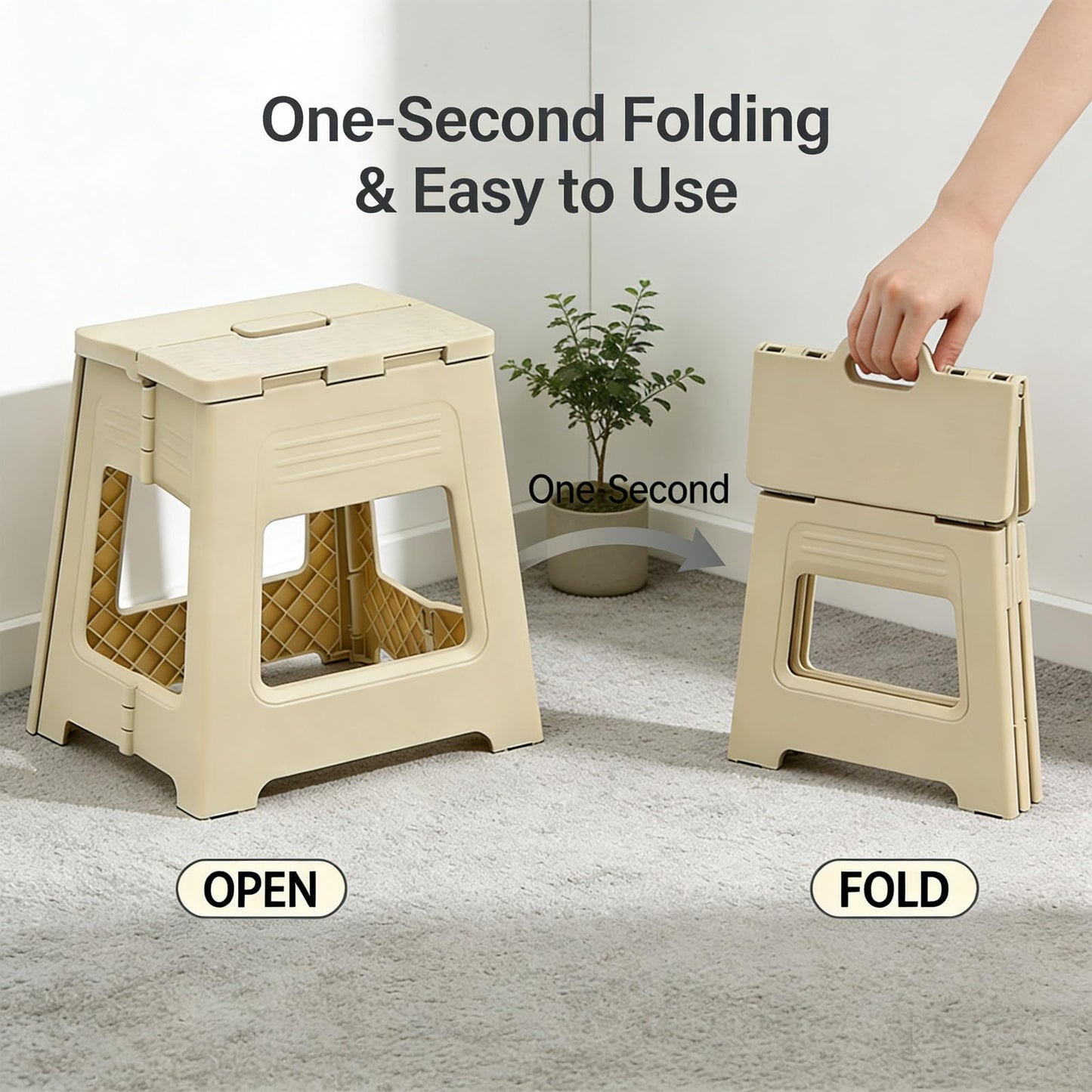 Glooyoderr Foldable Shower Stool for Shaving Legs, Plastic Shower Foot Rest for Inside Shower,11.9" High Anti-Slip Foot Step to Shave Leg Small Folding Bench Shaving Stool for Travel/Bathroom