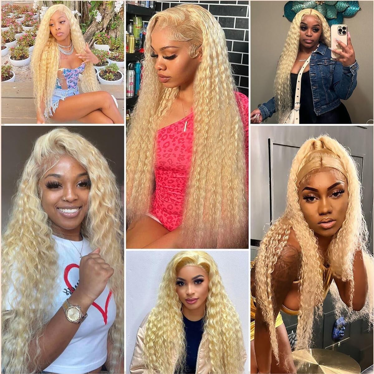 #613 Honey Blonde Human Hair Bundles Blonde Water Wave Bundles 26 28 30 Inch Unprocessed Brazilian Virgin Hair 3 Bundle Deals Quick Weave Hair Extensions 50 Gram Per Bundle