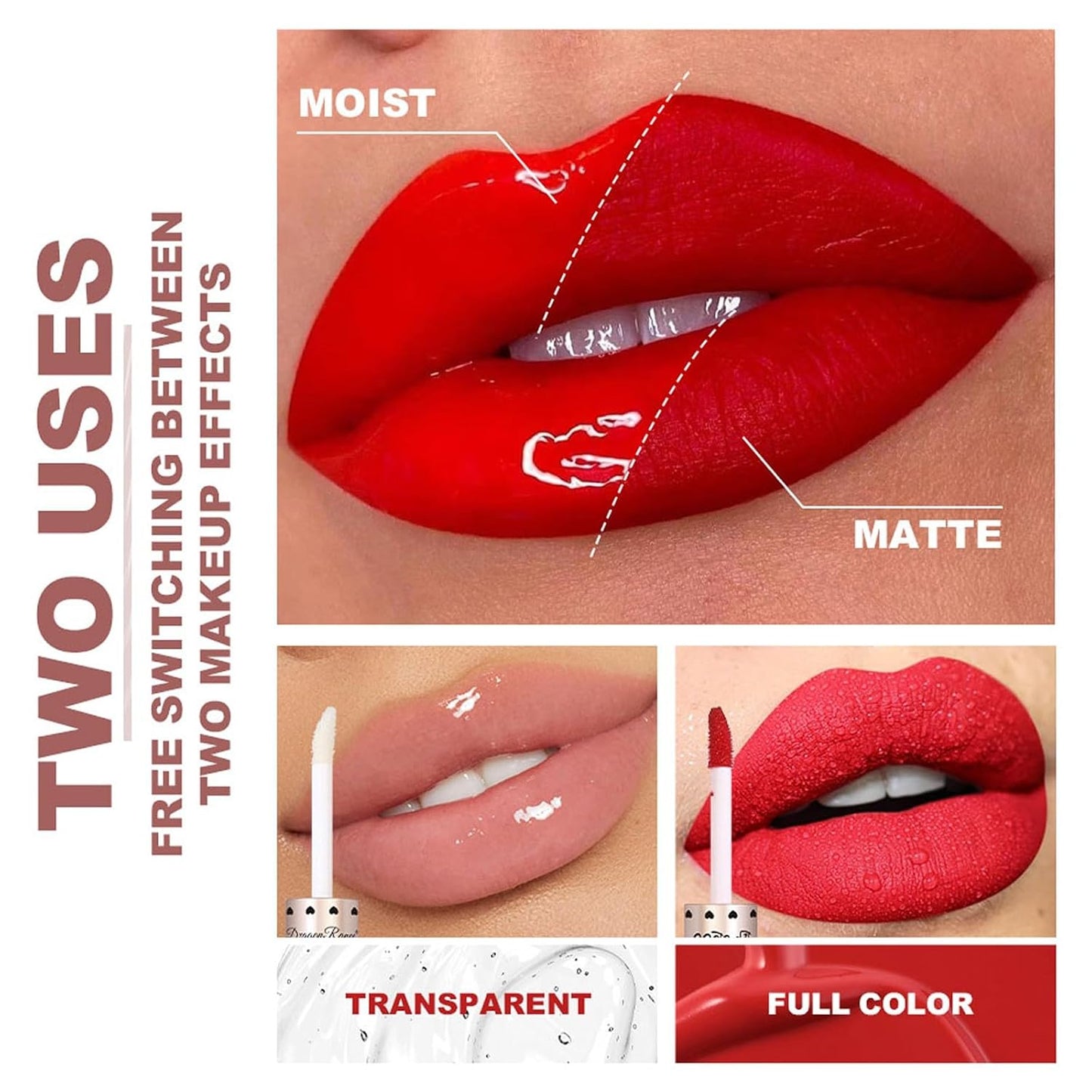 Lip Gloss and Lip Oil Set - 6 Pcs Moist & Matte Long-Lasting Liquid Lipstick | Perfect Gift for Women